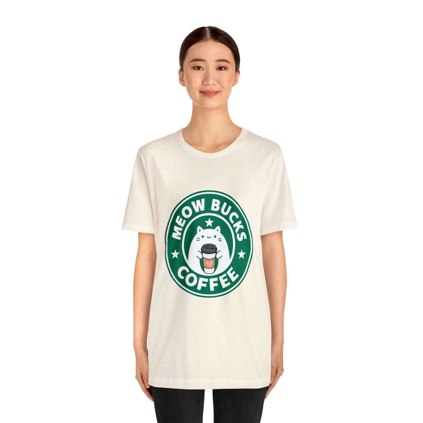 MeowBucks Coffee Unisex Jersey Short Sleeve Tee