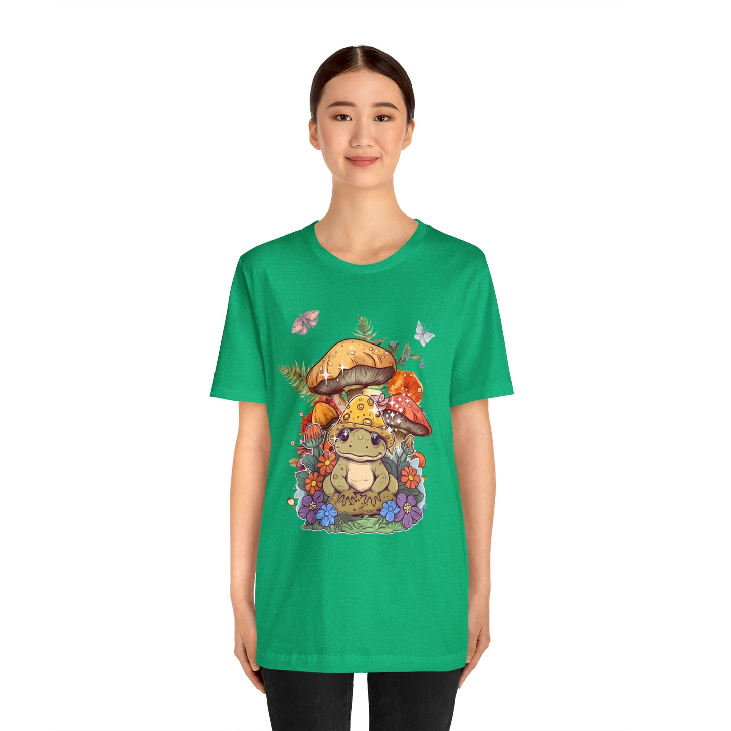 Frog and mushroom cute Unisex Jersey Short Sleeve Tee