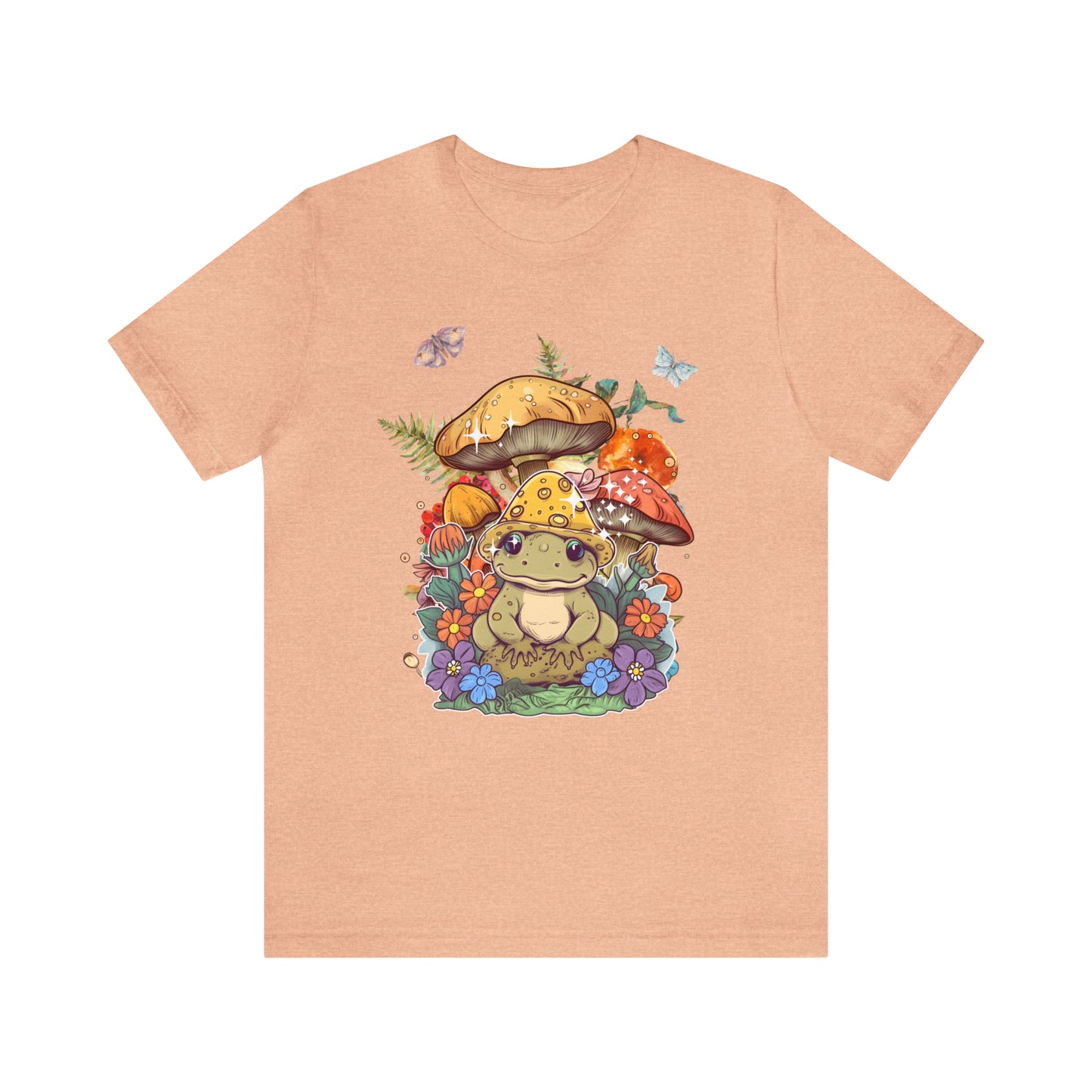 Frog and mushroom cute Unisex Jersey Short Sleeve Tee