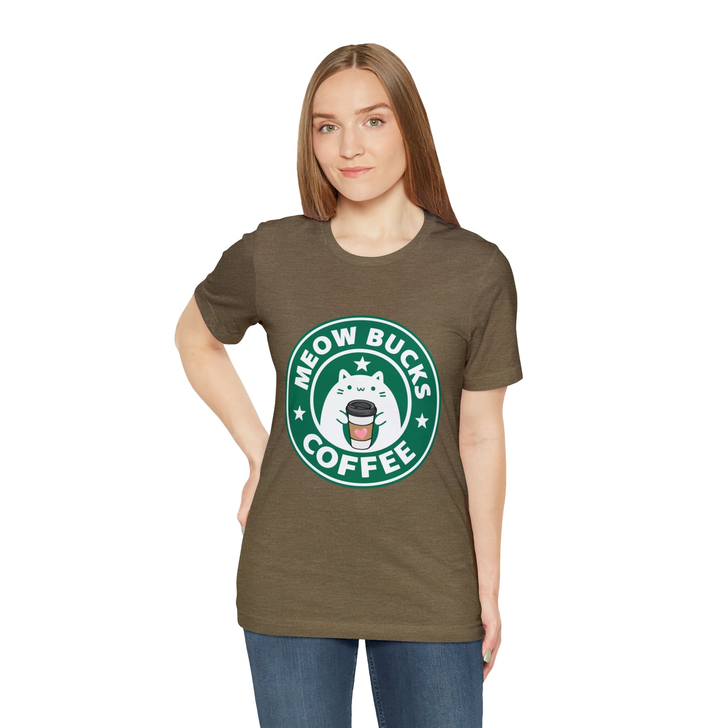 MeowBucks Coffee Unisex Jersey Short Sleeve Tee