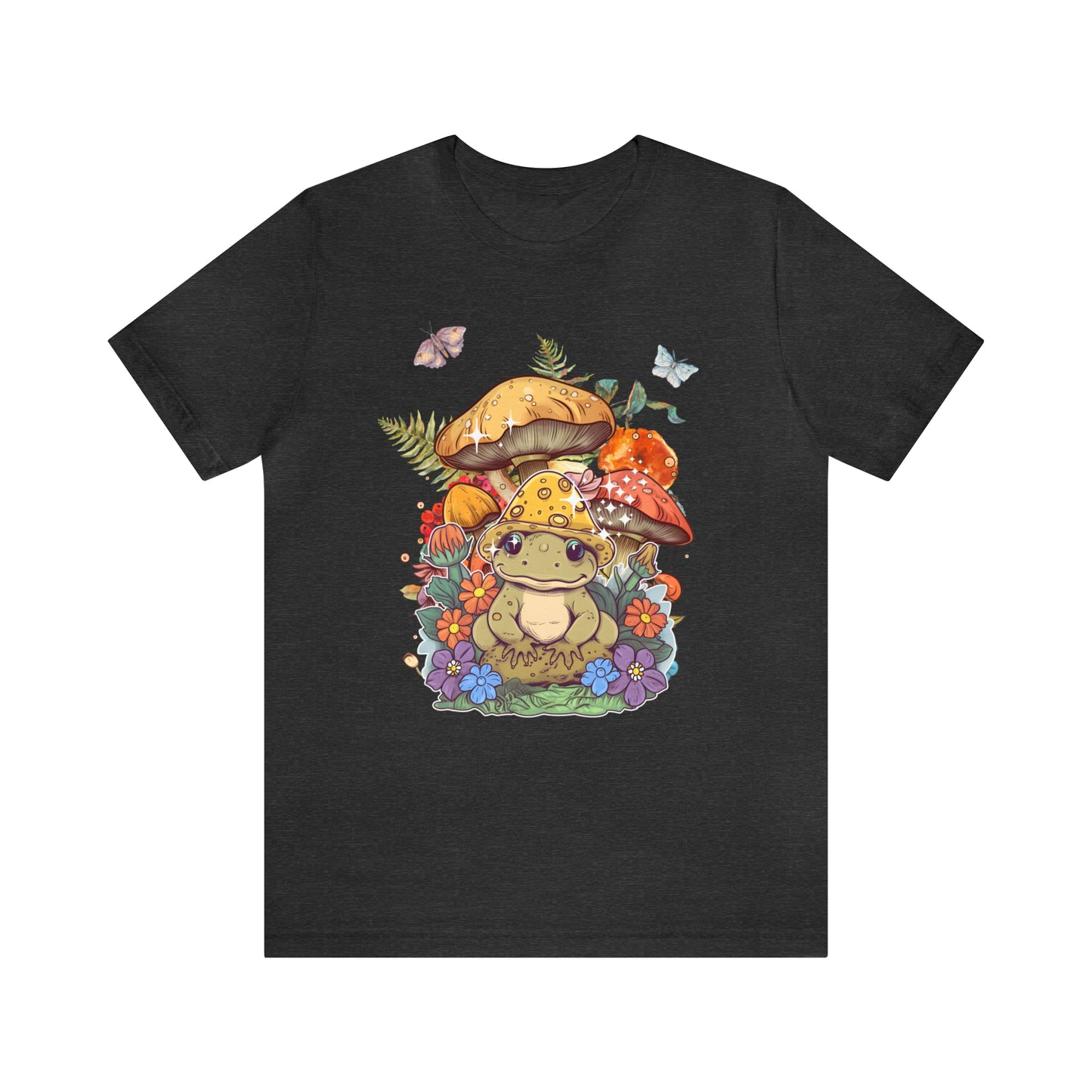 Frog and mushroom cute Unisex Jersey Short Sleeve Tee