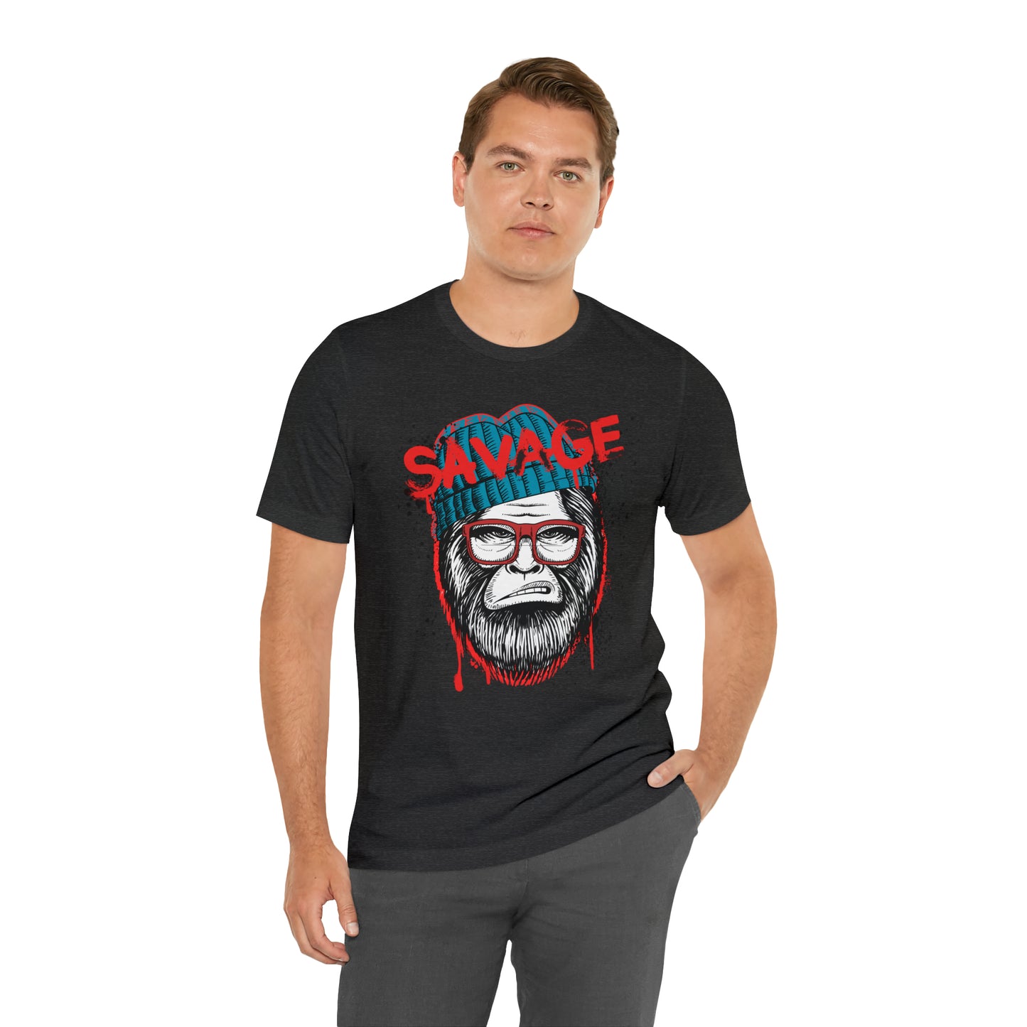 Bigfoot Savage graffiti urban Unisex Jersey Short Sleeve Tee