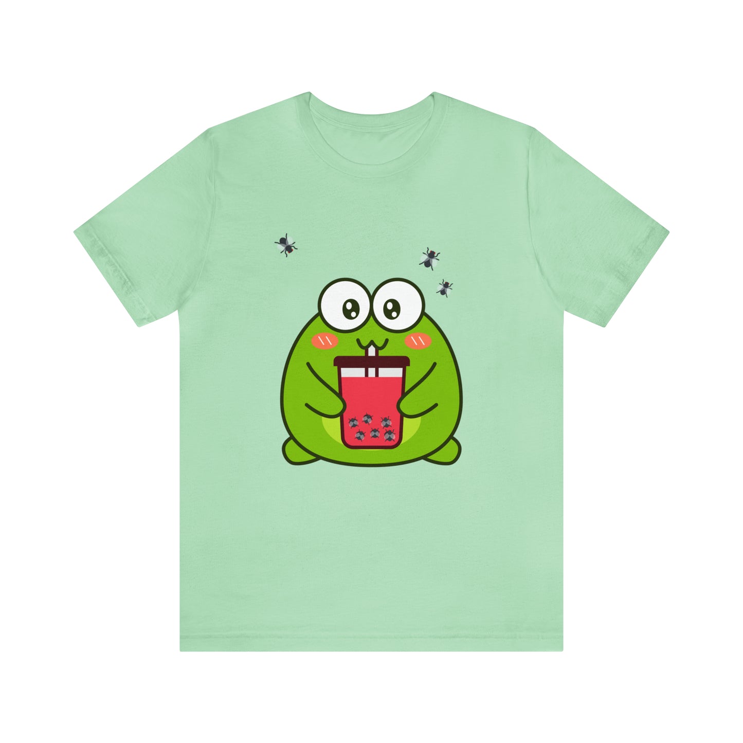 Frog loves boba tea Unisex Jersey Short Sleeve Tee