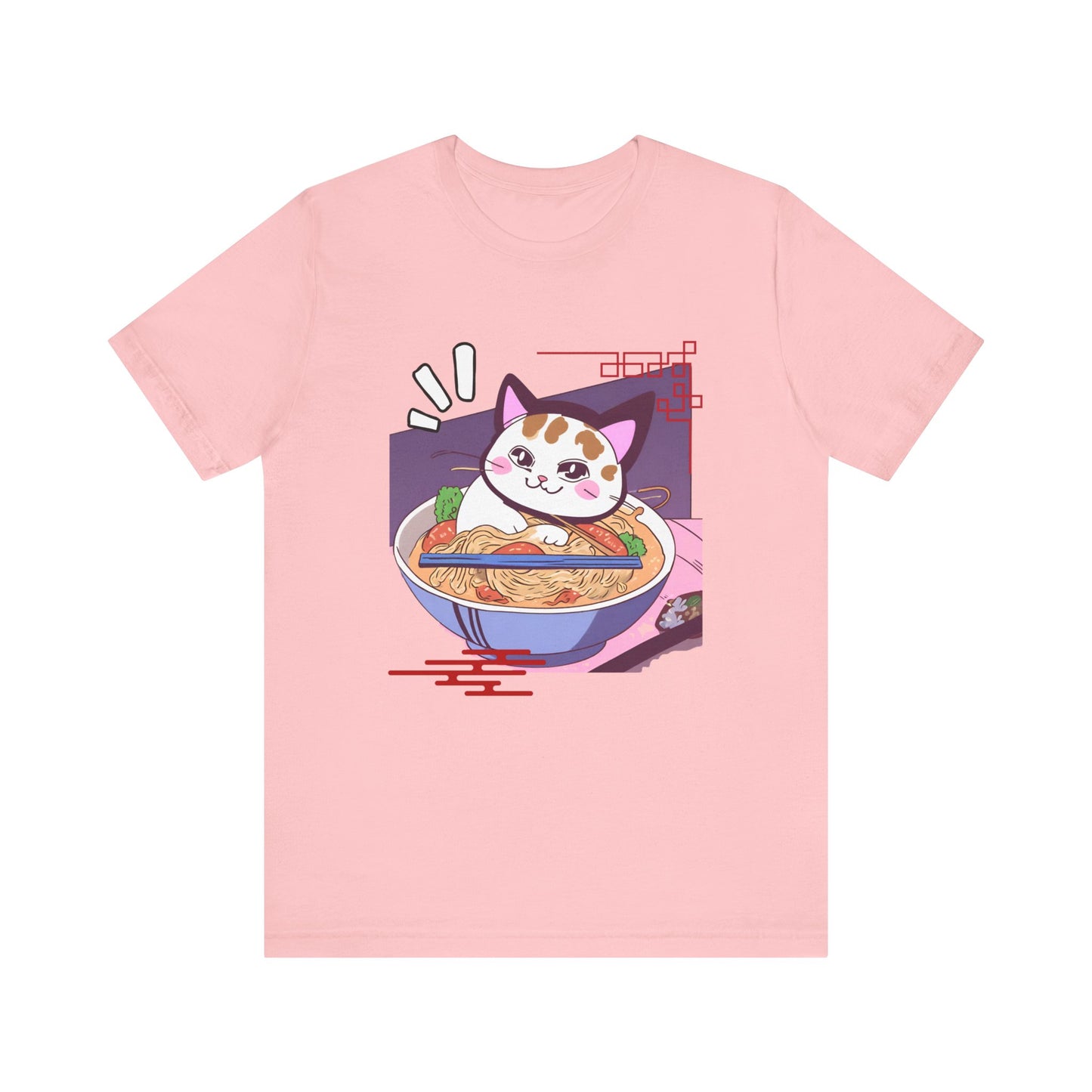 Kawaii cat with Ramen Unisex Jersey Short Sleeve Tee