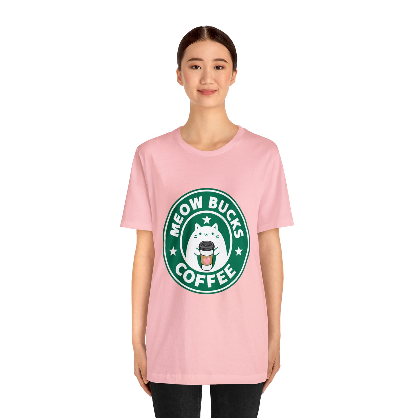 MeowBucks Coffee Unisex Jersey Short Sleeve Tee