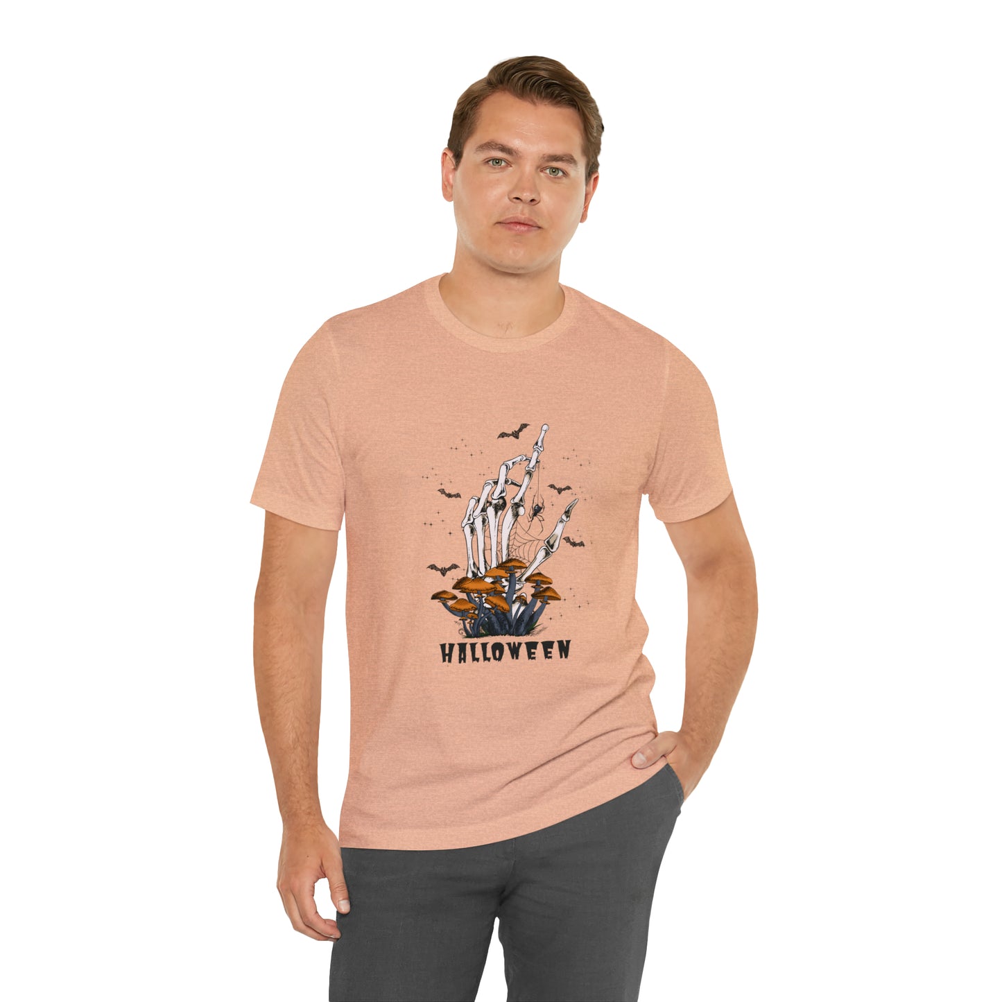 Halloween hand mushrooms Unisex Jersey Short Sleeve Tee