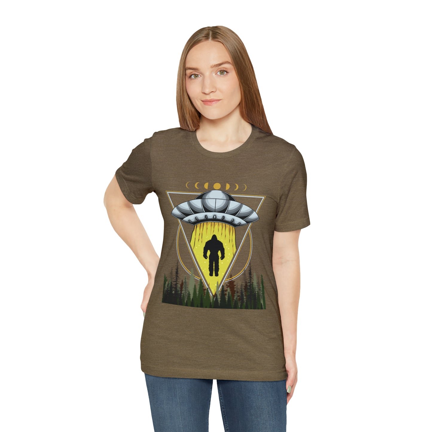 Bigfoot UFO Abduction Unisex Jersey Short Sleeve Tee