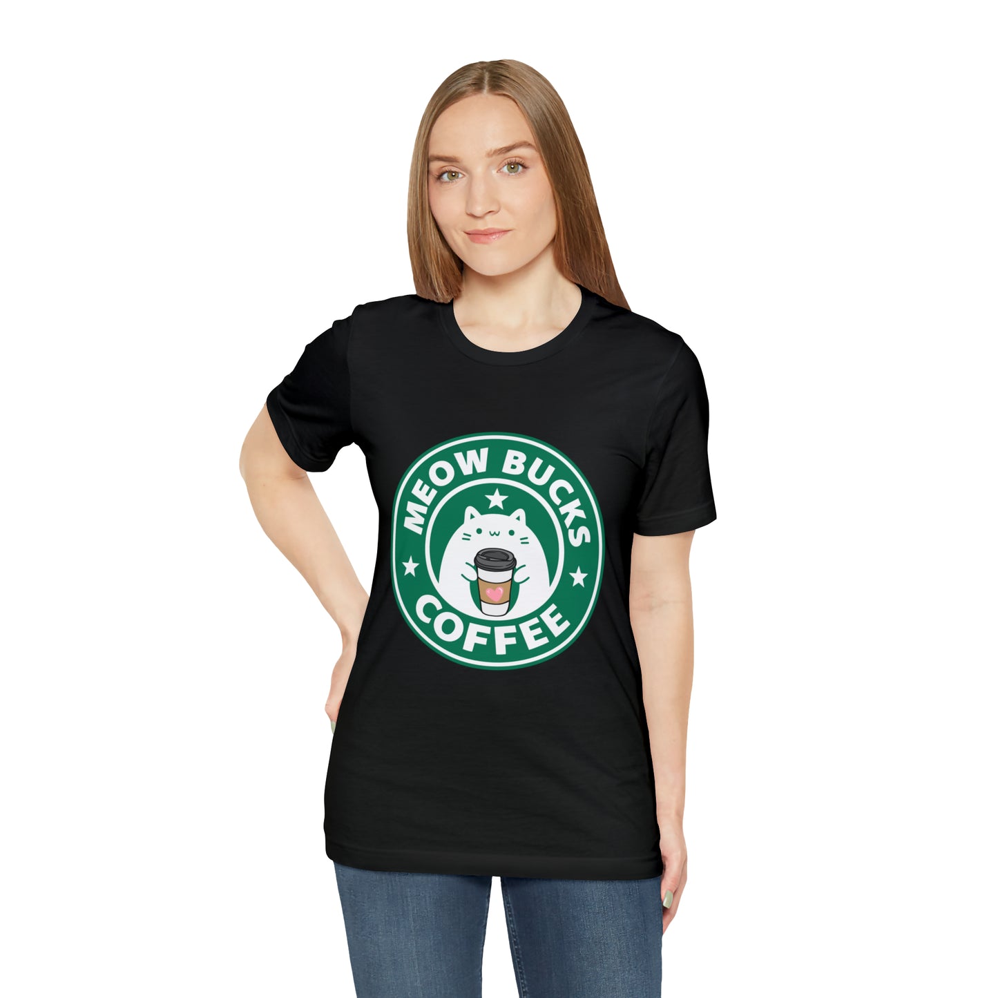 MeowBucks Coffee Unisex Jersey Short Sleeve Tee