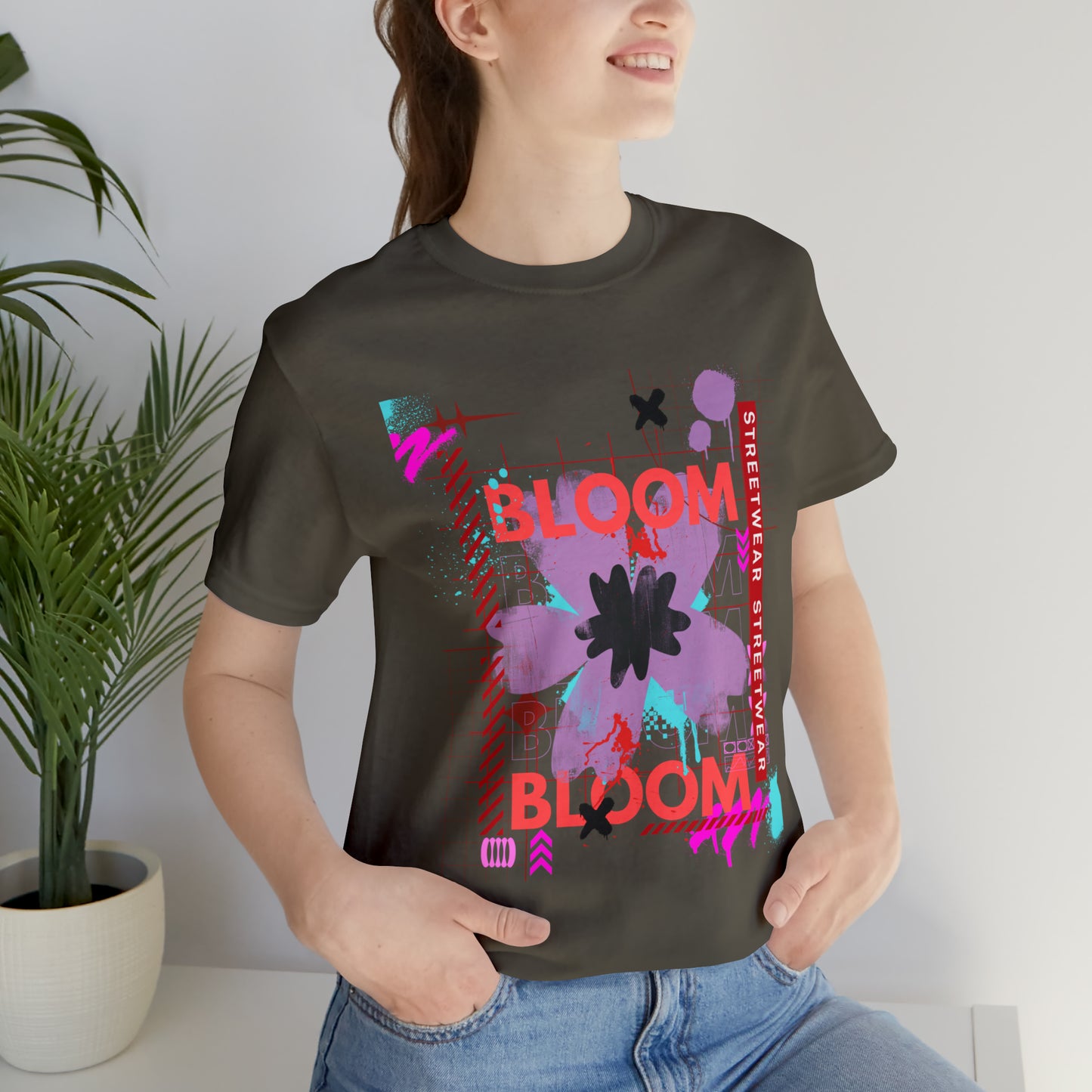 Bloom flower streetwear urban Unisex Jersey Short Sleeve Tee