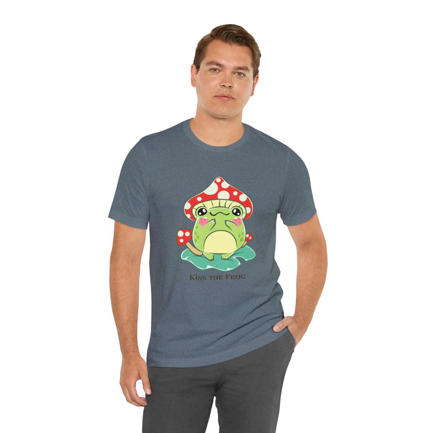 Kiss the frog kawaii cute Unisex Jersey Short Sleeve Tee