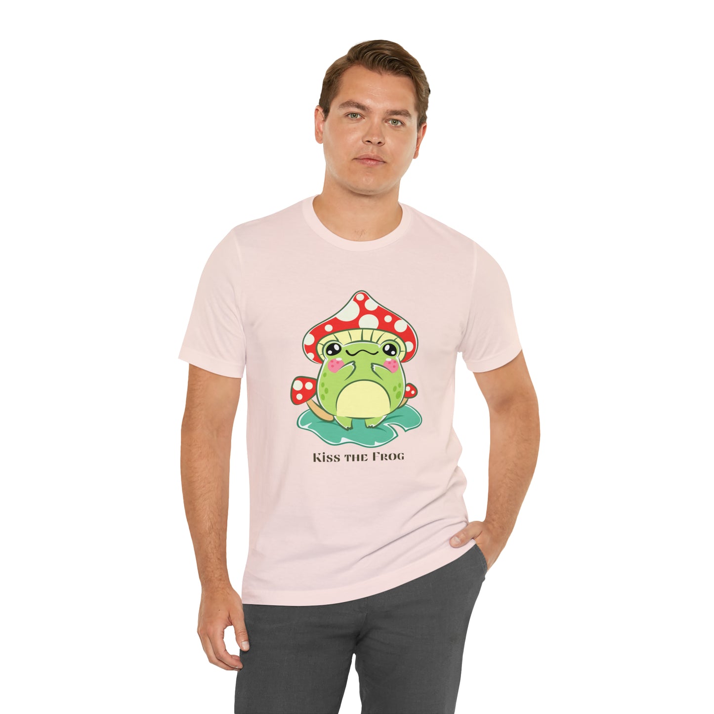 Kiss the frog kawaii cute Unisex Jersey Short Sleeve Tee