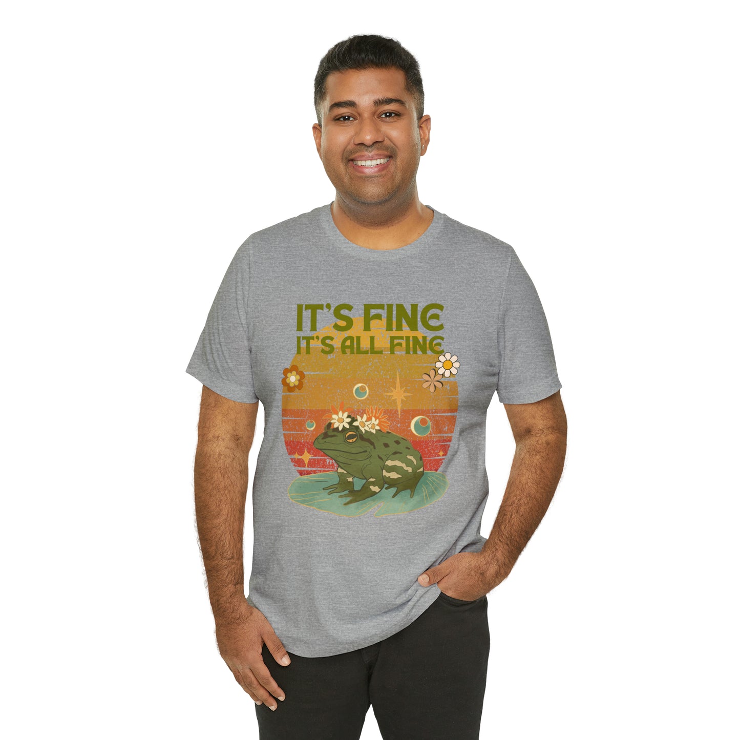 It's fine, it's all fine Cottage Frog Unisex Jersey Short Sleeve Tee