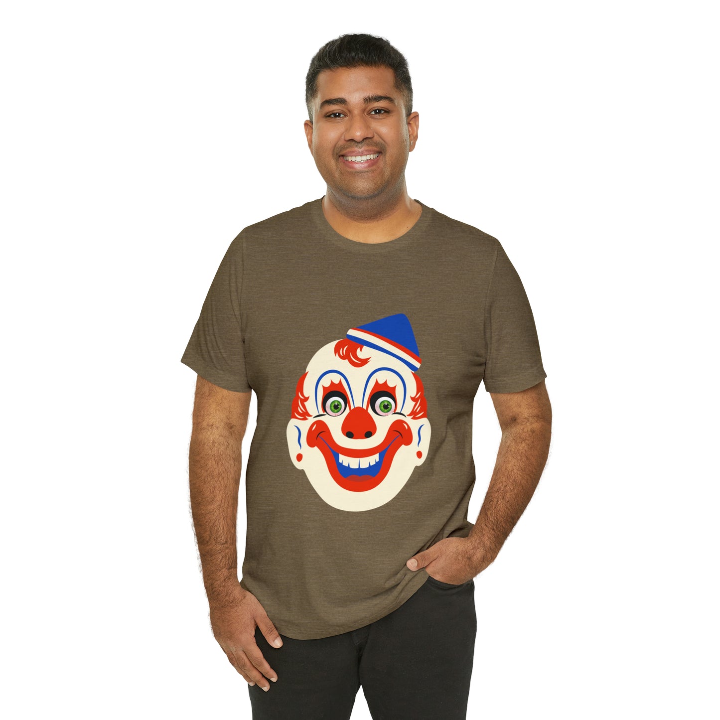 Halloween creepy clown mask Unisex Jersey Short Sleeve Tee