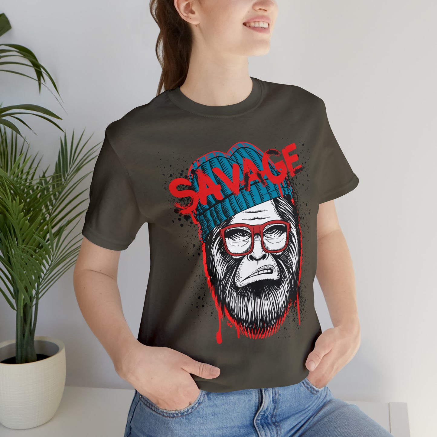 Bigfoot Savage graffiti urban Unisex Jersey Short Sleeve Tee