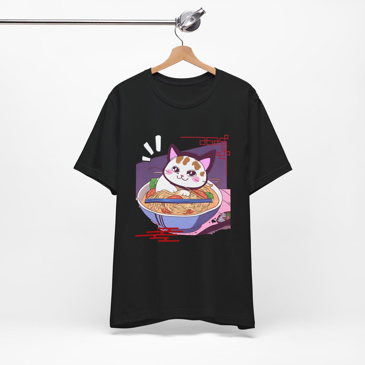 Kawaii cat with Ramen Unisex Jersey Short Sleeve Tee