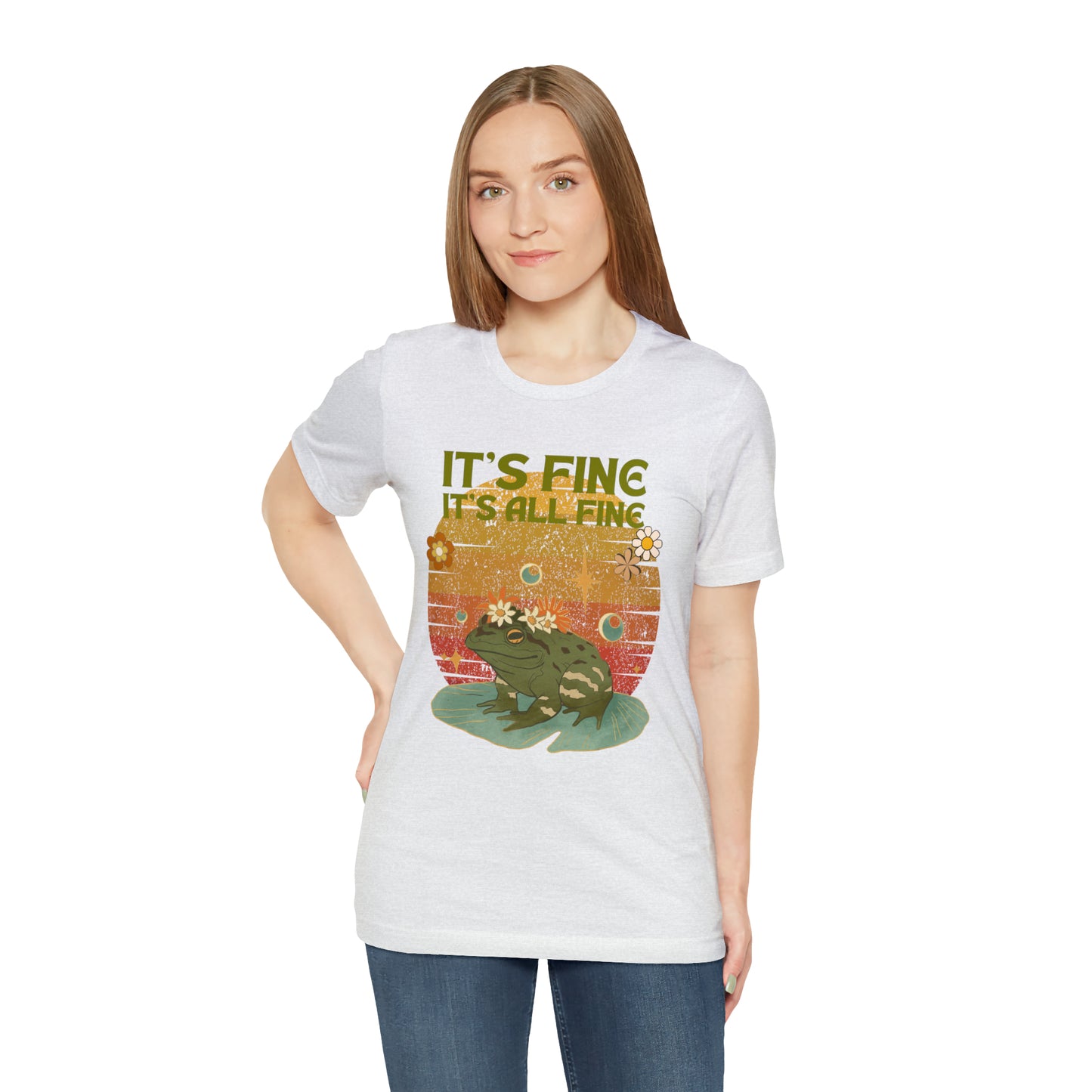 It's fine, it's all fine Cottage Frog Unisex Jersey Short Sleeve Tee