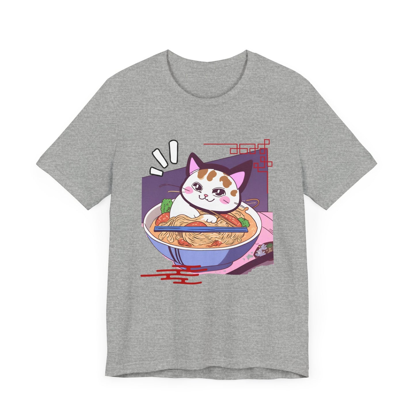 Kawaii cat with Ramen Unisex Jersey Short Sleeve Tee