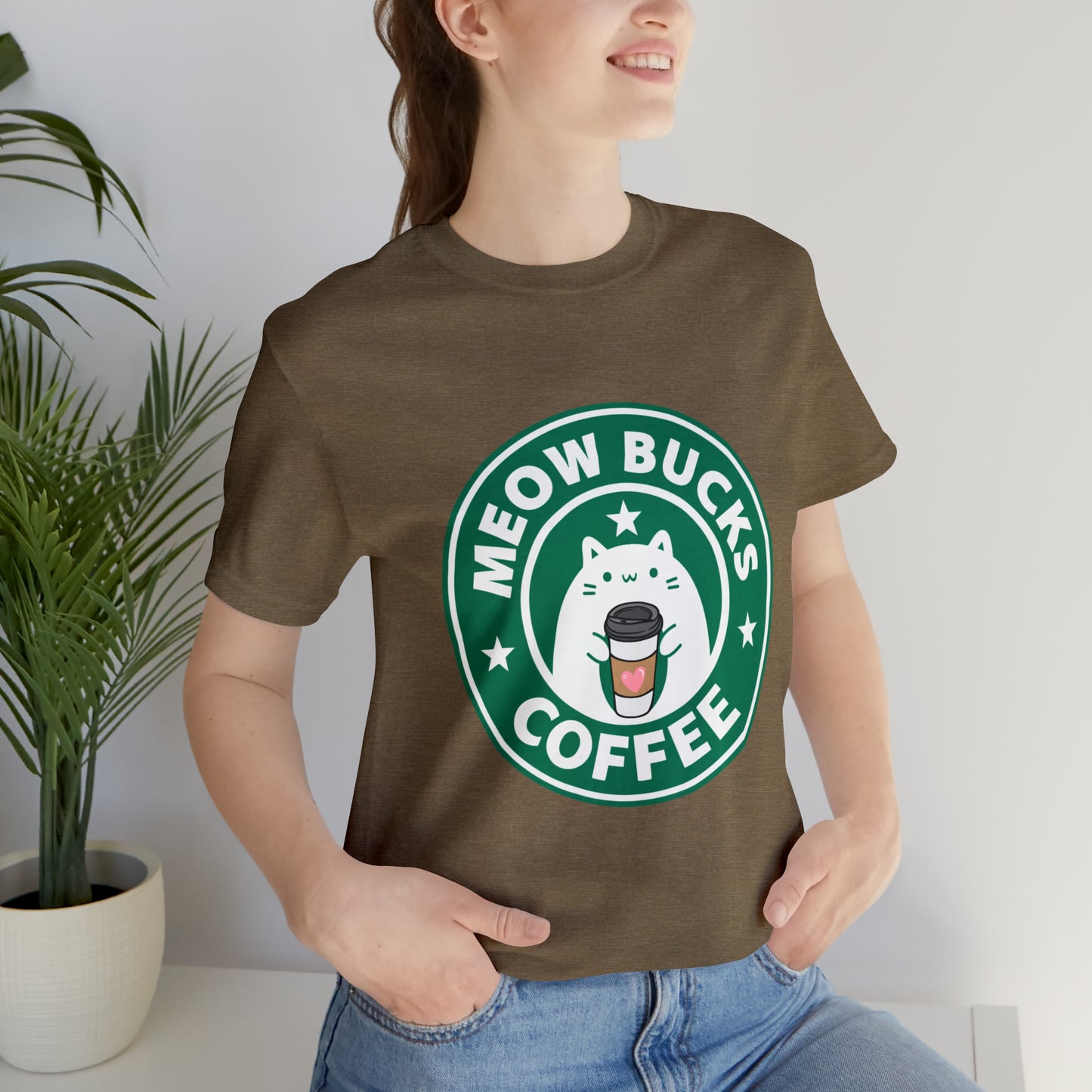 MeowBucks Coffee Unisex Jersey Short Sleeve Tee