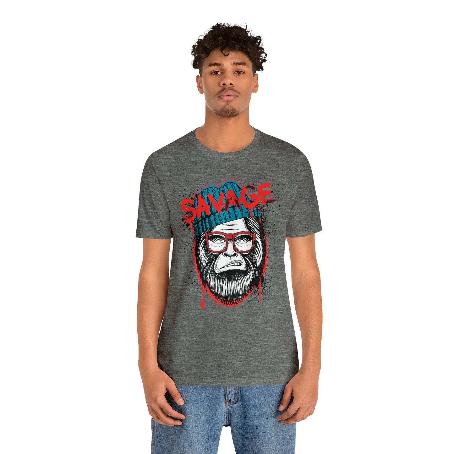 Bigfoot Savage graffiti urban Unisex Jersey Short Sleeve Tee