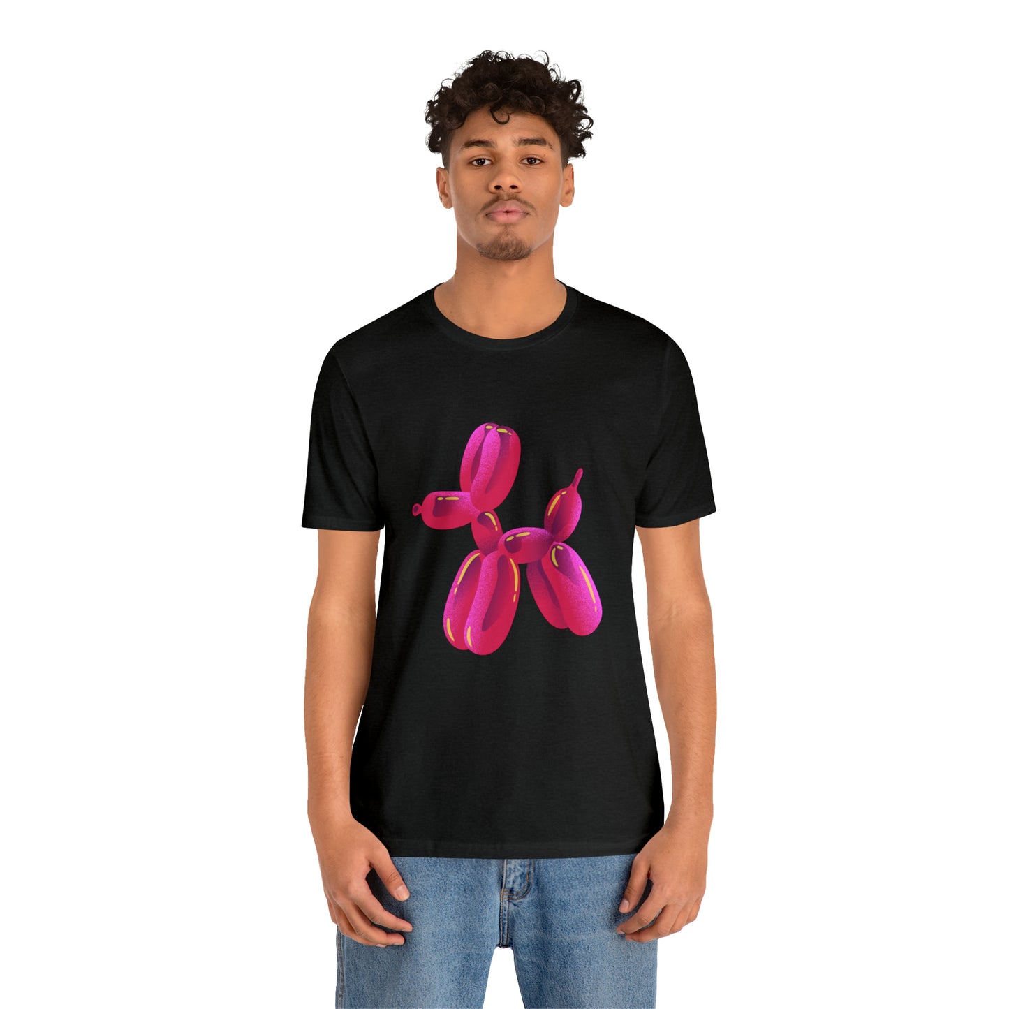 Dog balloon pink Unisex Jersey Short Sleeve Tee