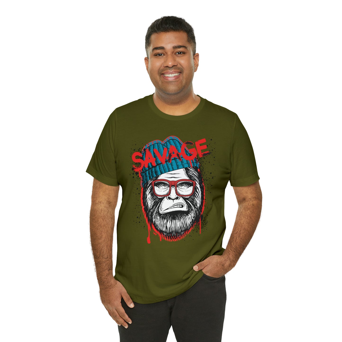 Bigfoot Savage graffiti urban Unisex Jersey Short Sleeve Tee