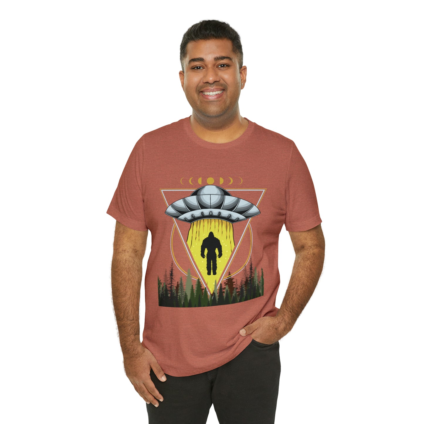 Bigfoot UFO Abduction Unisex Jersey Short Sleeve Tee