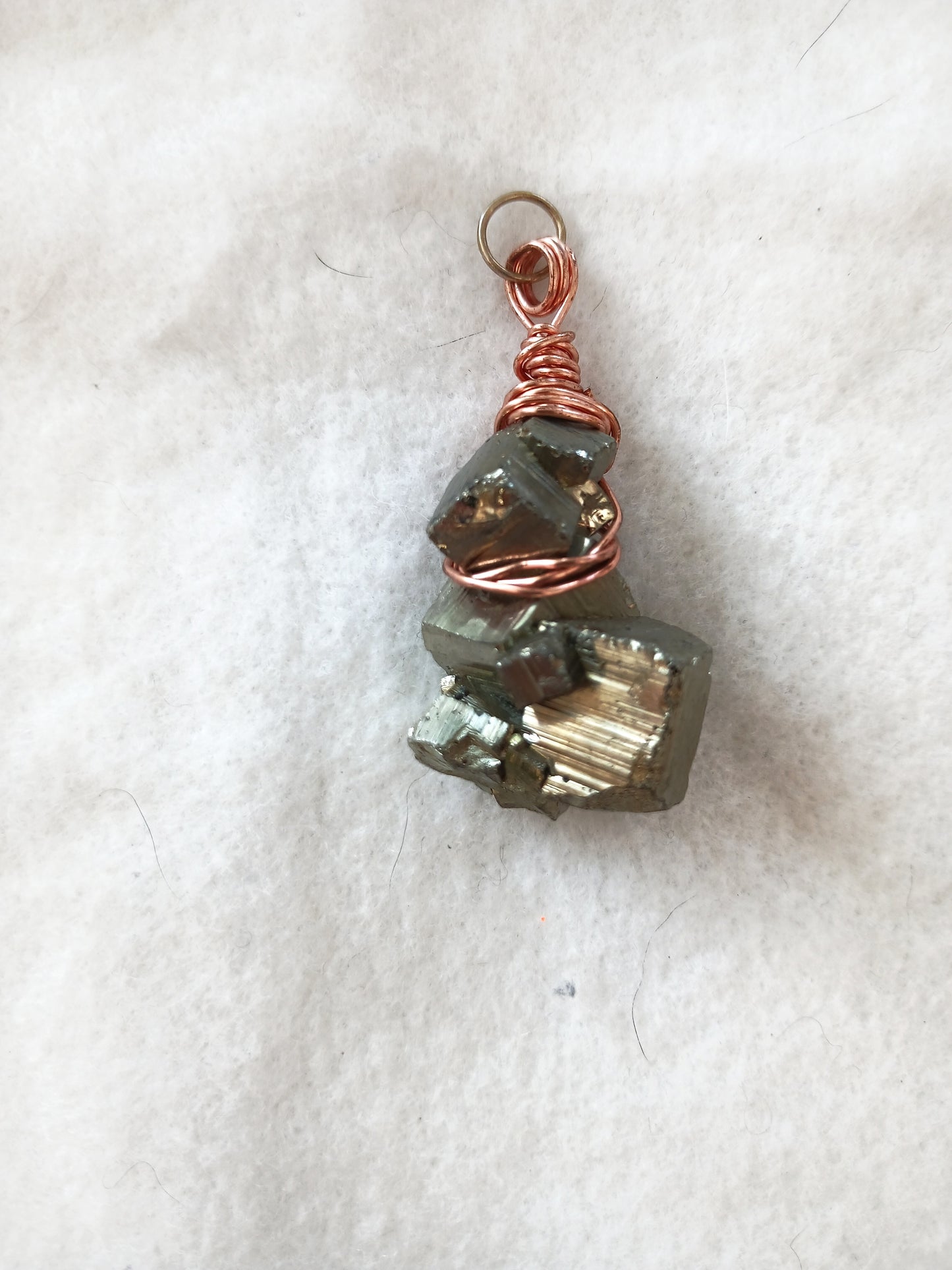 Pyrite Copper wrapped Pendant