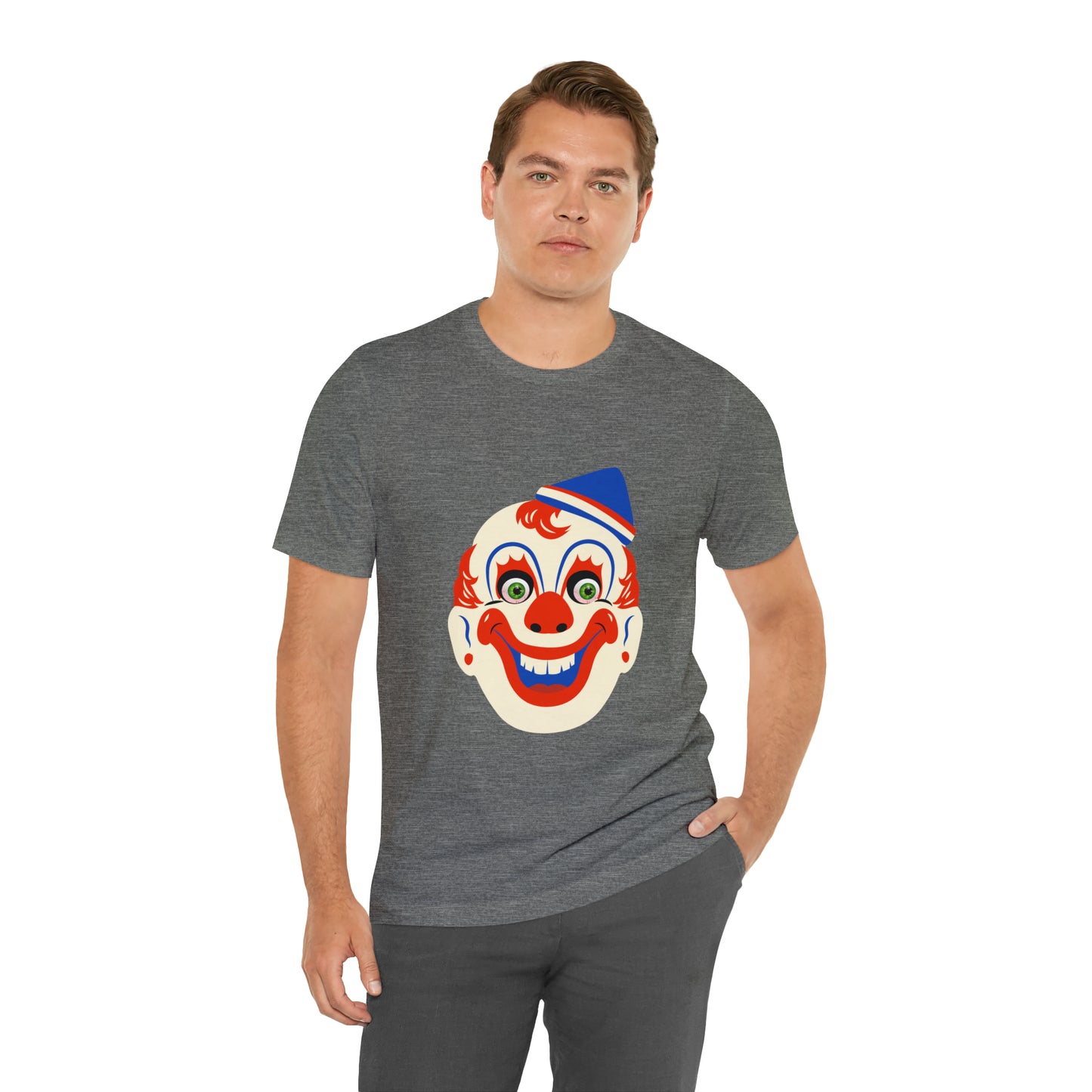 Halloween creepy clown mask Unisex Jersey Short Sleeve Tee