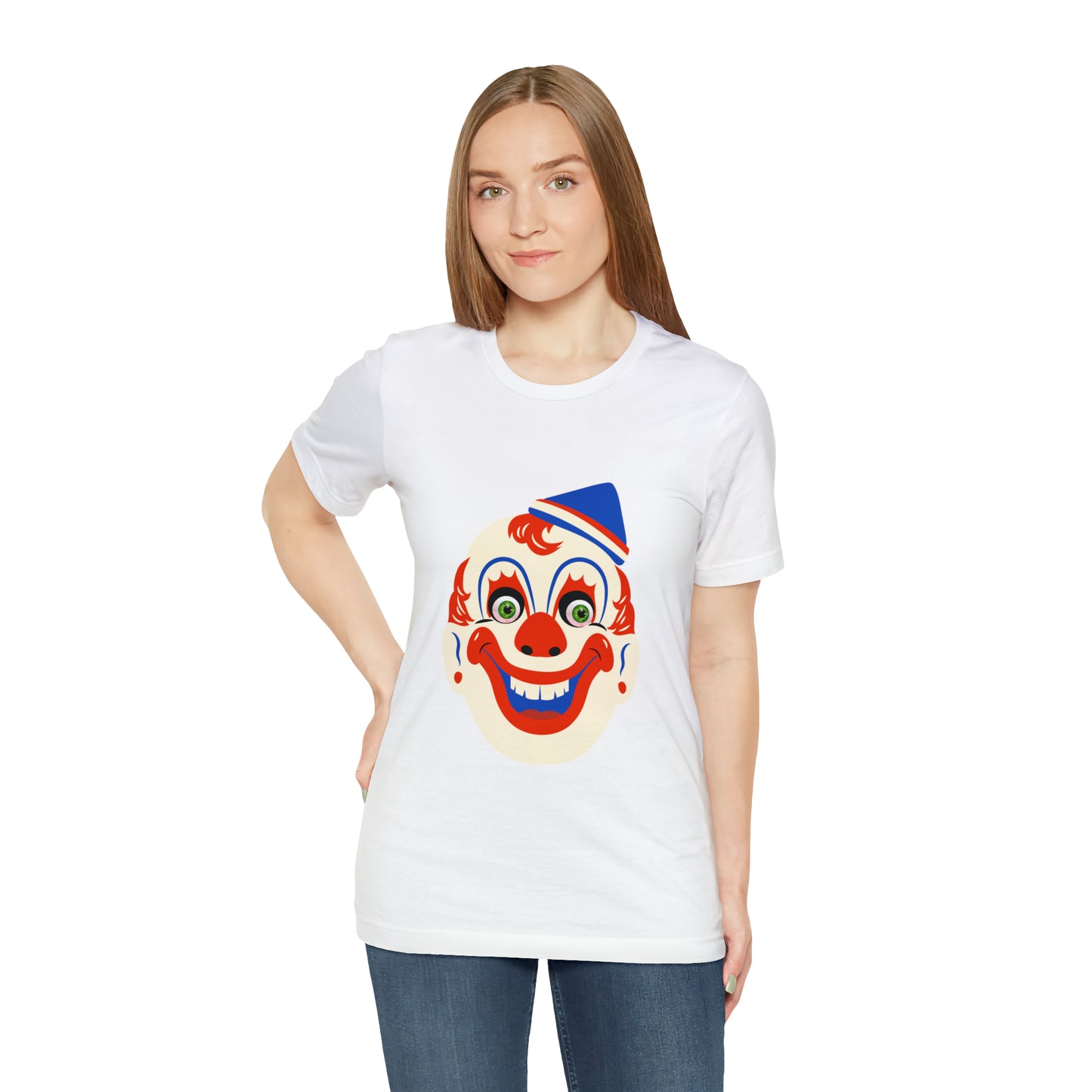 Halloween creepy clown mask Unisex Jersey Short Sleeve Tee