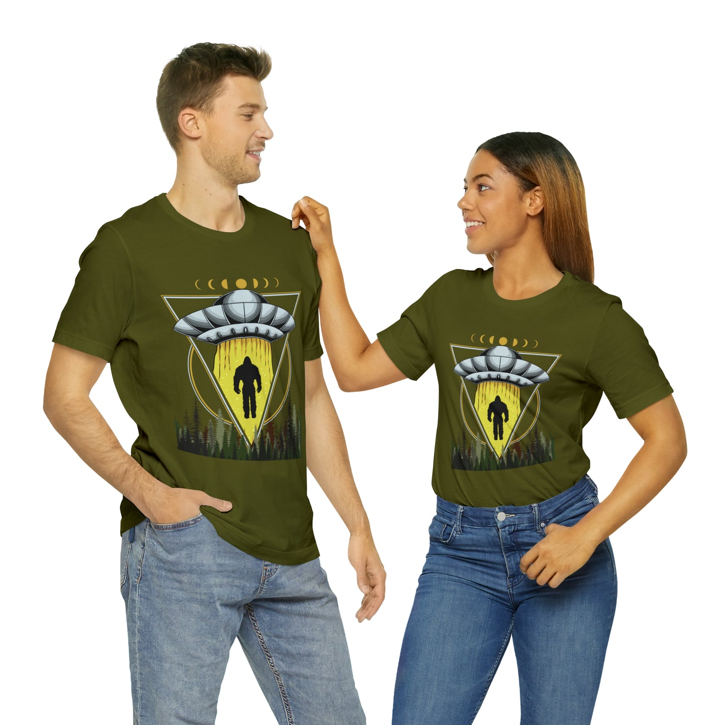 Bigfoot UFO Abduction Unisex Jersey Short Sleeve Tee