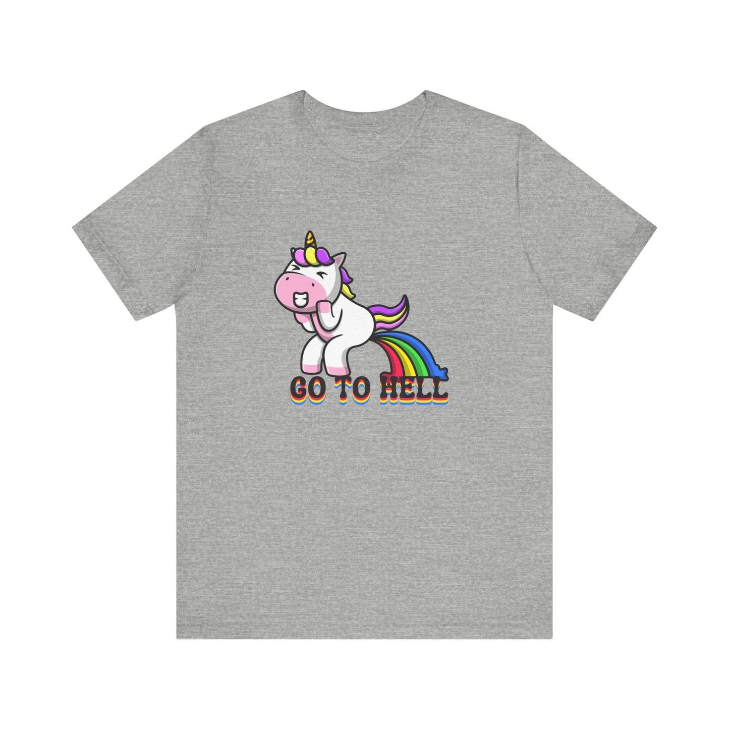 Unicorn Go to Hell funny Unisex Jersey Short Sleeve Tee