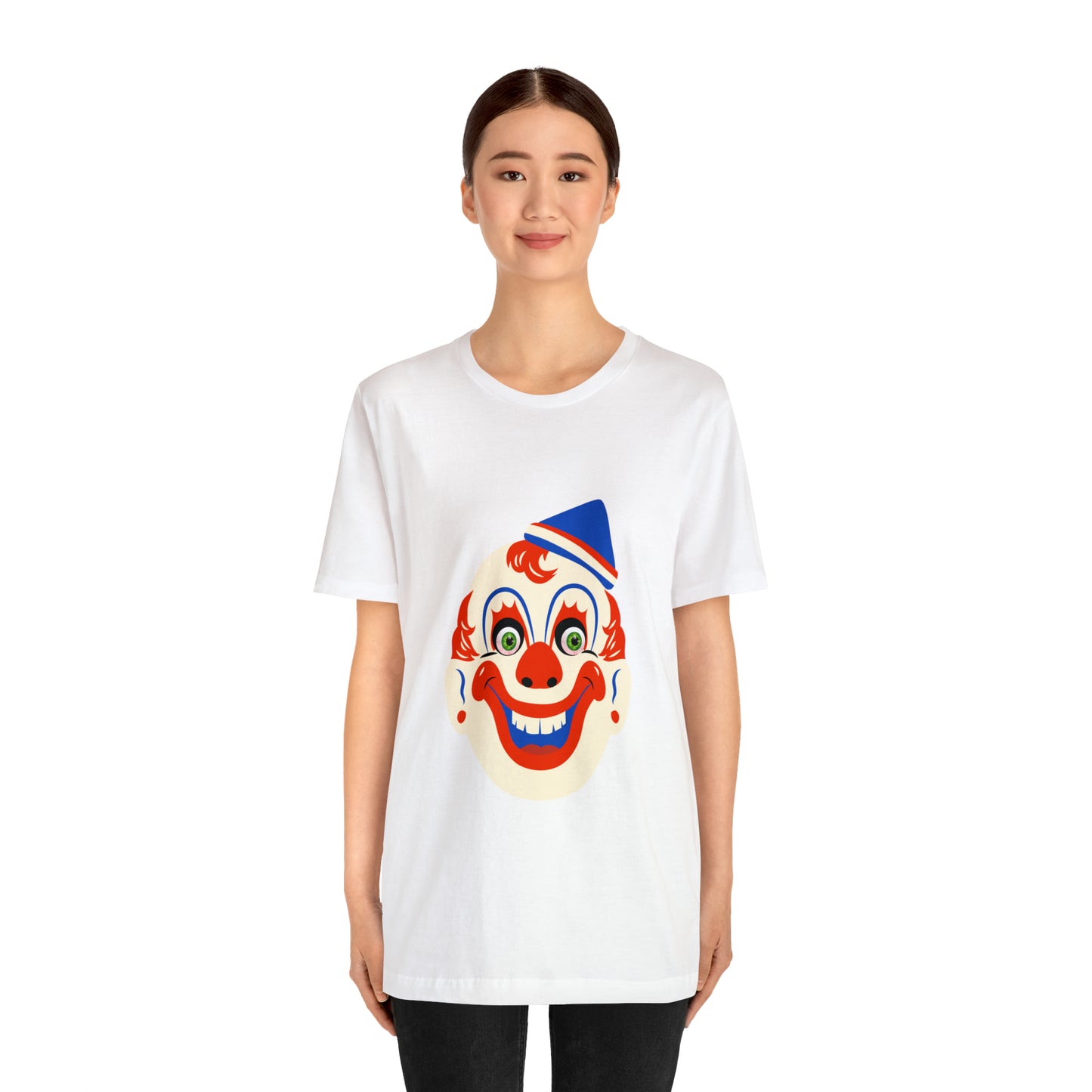 Halloween creepy clown mask Unisex Jersey Short Sleeve Tee