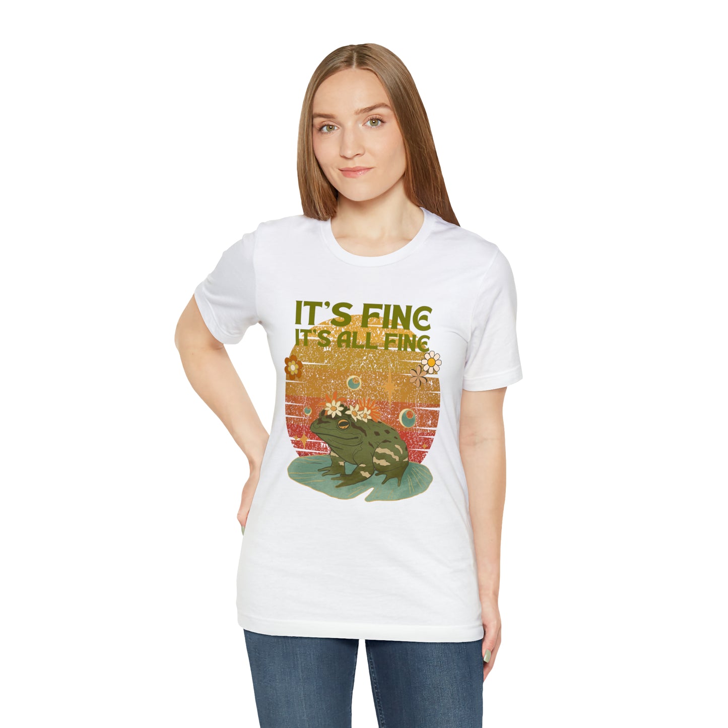 It's fine, it's all fine Cottage Frog Unisex Jersey Short Sleeve Tee