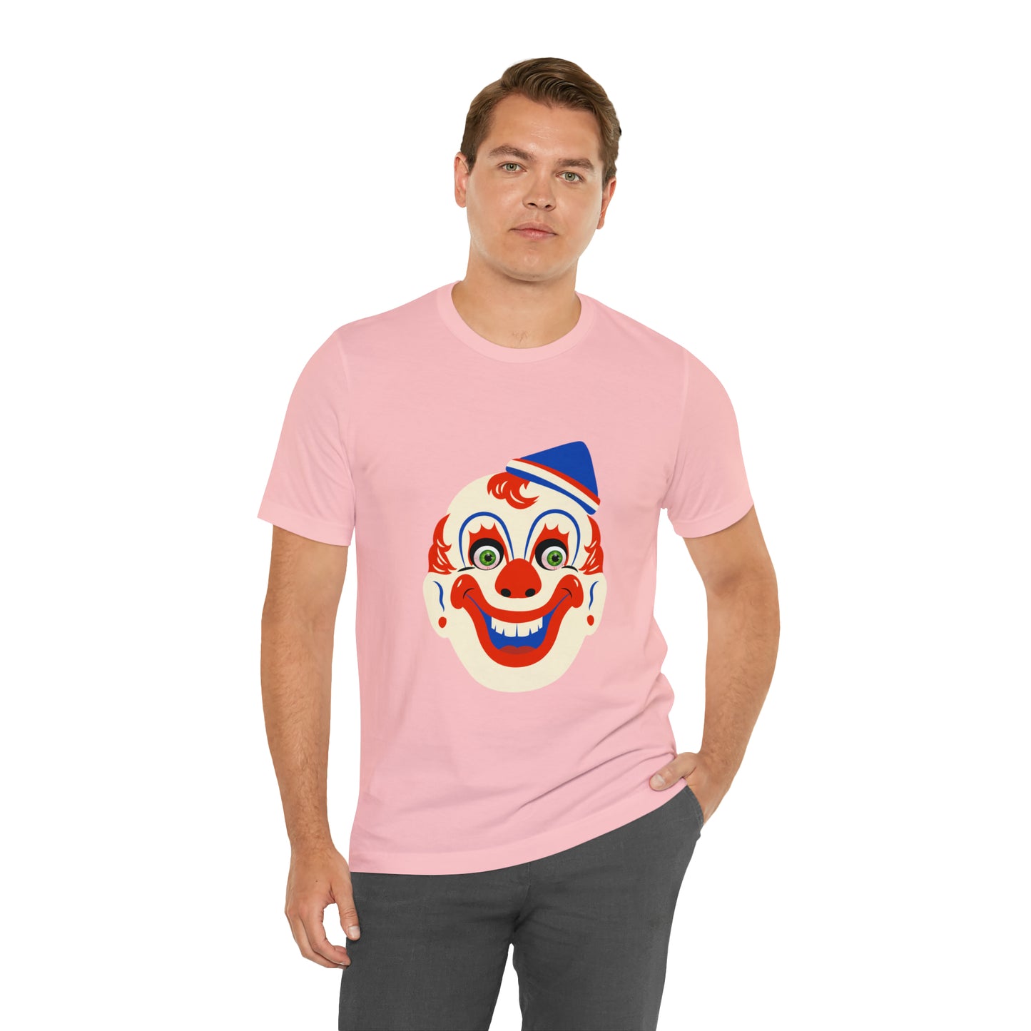 Halloween creepy clown mask Unisex Jersey Short Sleeve Tee