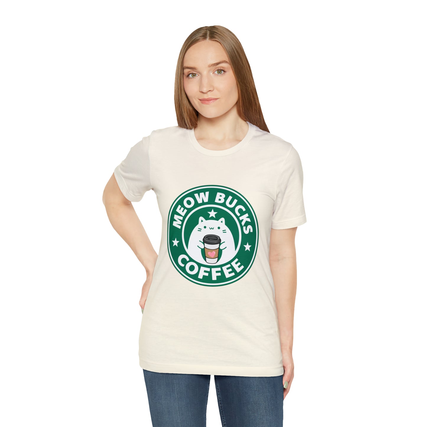 MeowBucks Coffee Unisex Jersey Short Sleeve Tee