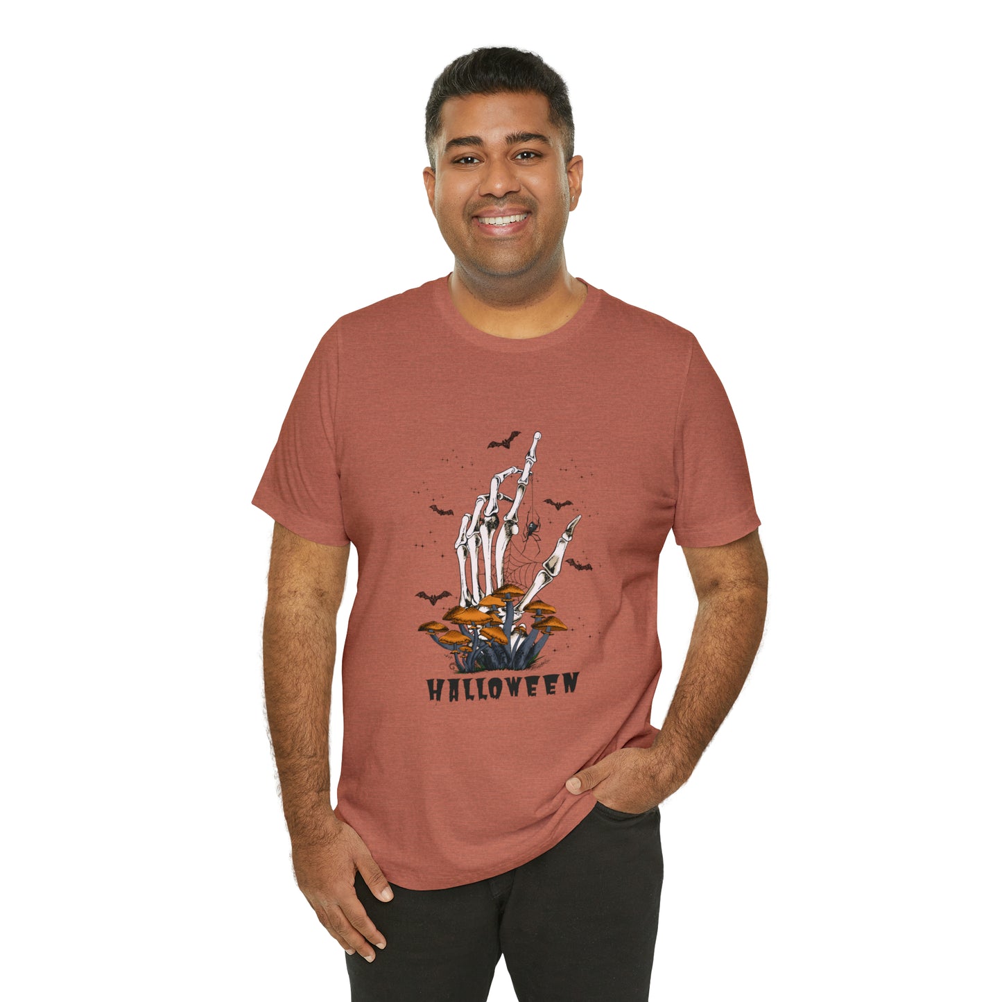 Halloween hand mushrooms Unisex Jersey Short Sleeve Tee