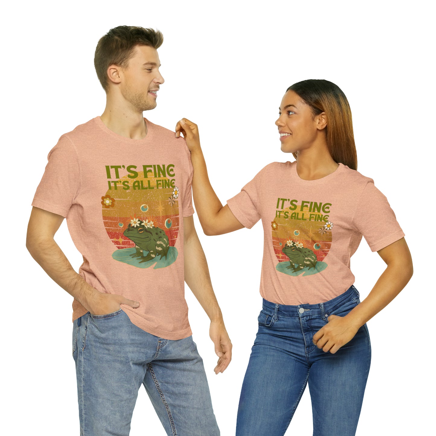 It's fine, it's all fine Cottage Frog Unisex Jersey Short Sleeve Tee