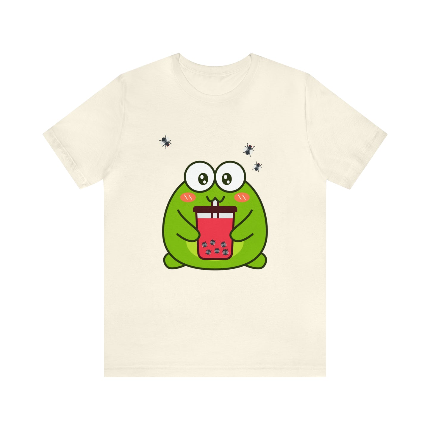 Frog loves boba tea Unisex Jersey Short Sleeve Tee