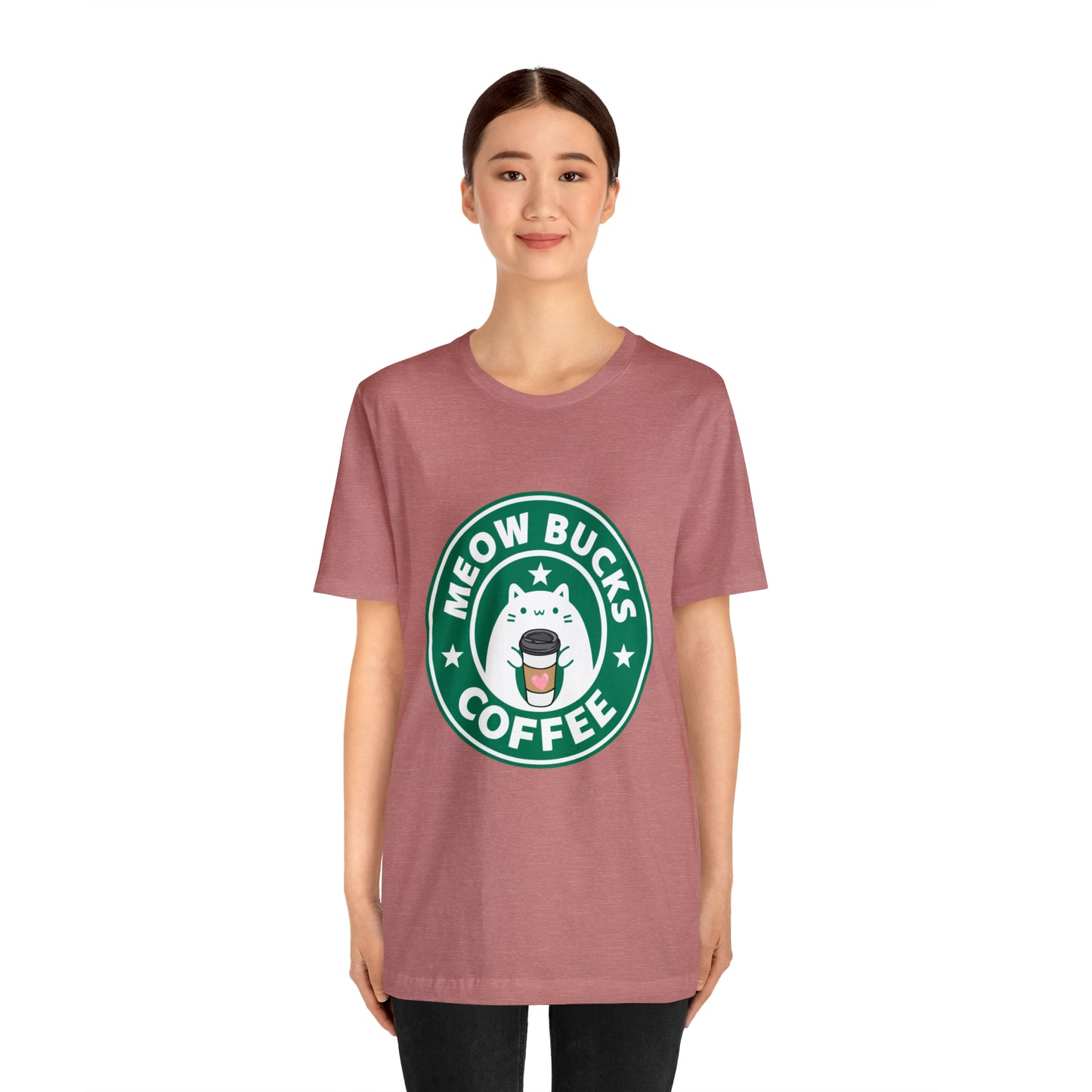 MeowBucks Coffee Unisex Jersey Short Sleeve Tee