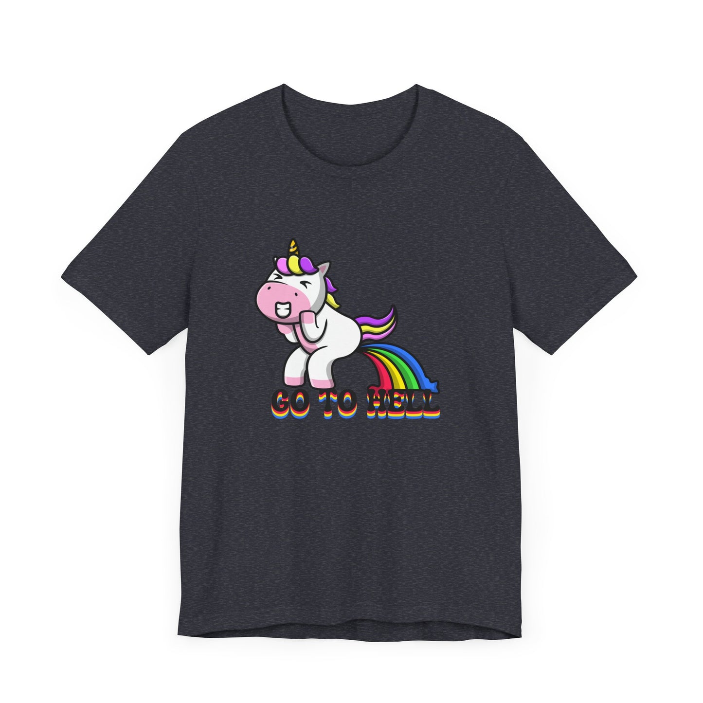 Unicorn Go to Hell funny Unisex Jersey Short Sleeve Tee