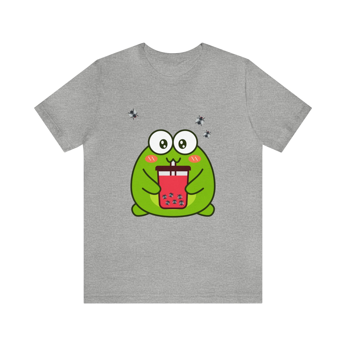 Frog loves boba tea Unisex Jersey Short Sleeve Tee