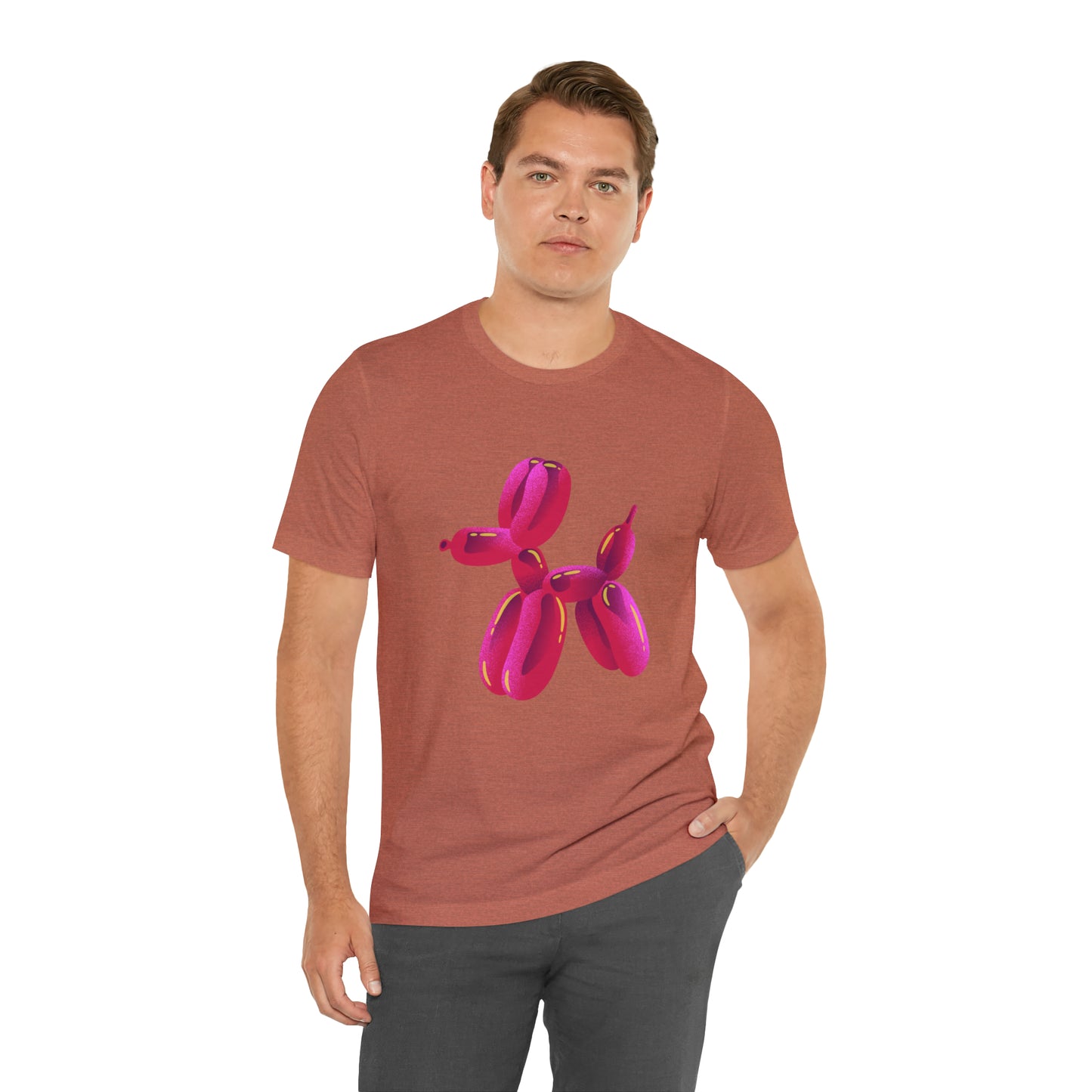 Dog balloon pink Unisex Jersey Short Sleeve Tee