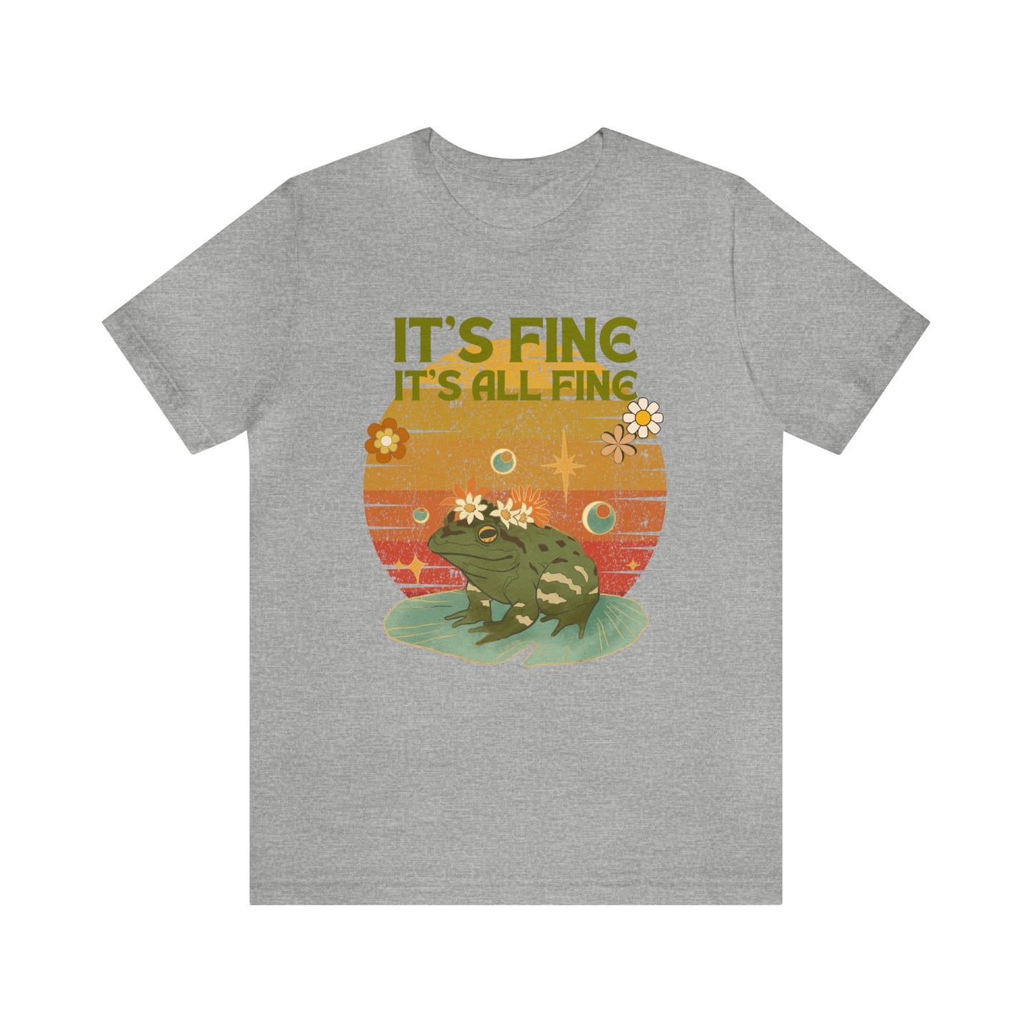 It's fine, it's all fine Cottage Frog Unisex Jersey Short Sleeve Tee