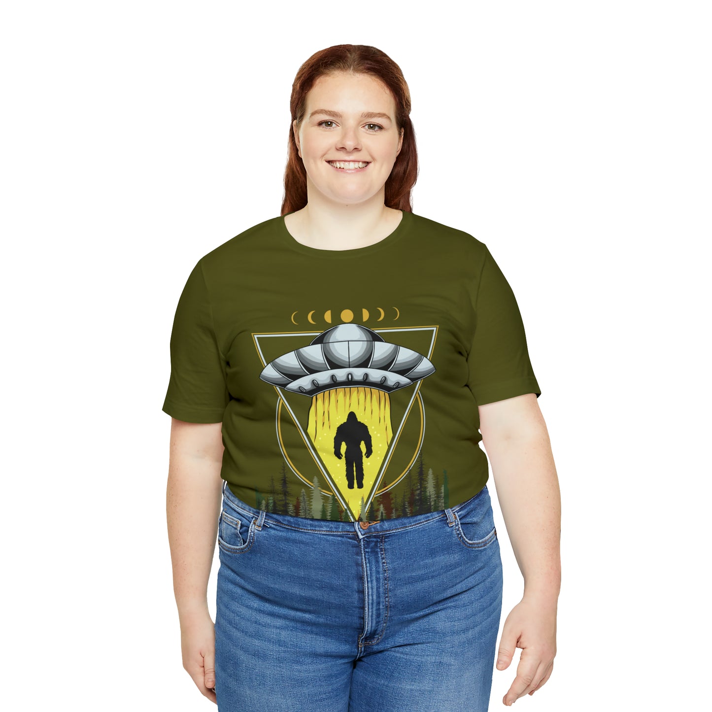 Bigfoot UFO Abduction Unisex Jersey Short Sleeve Tee