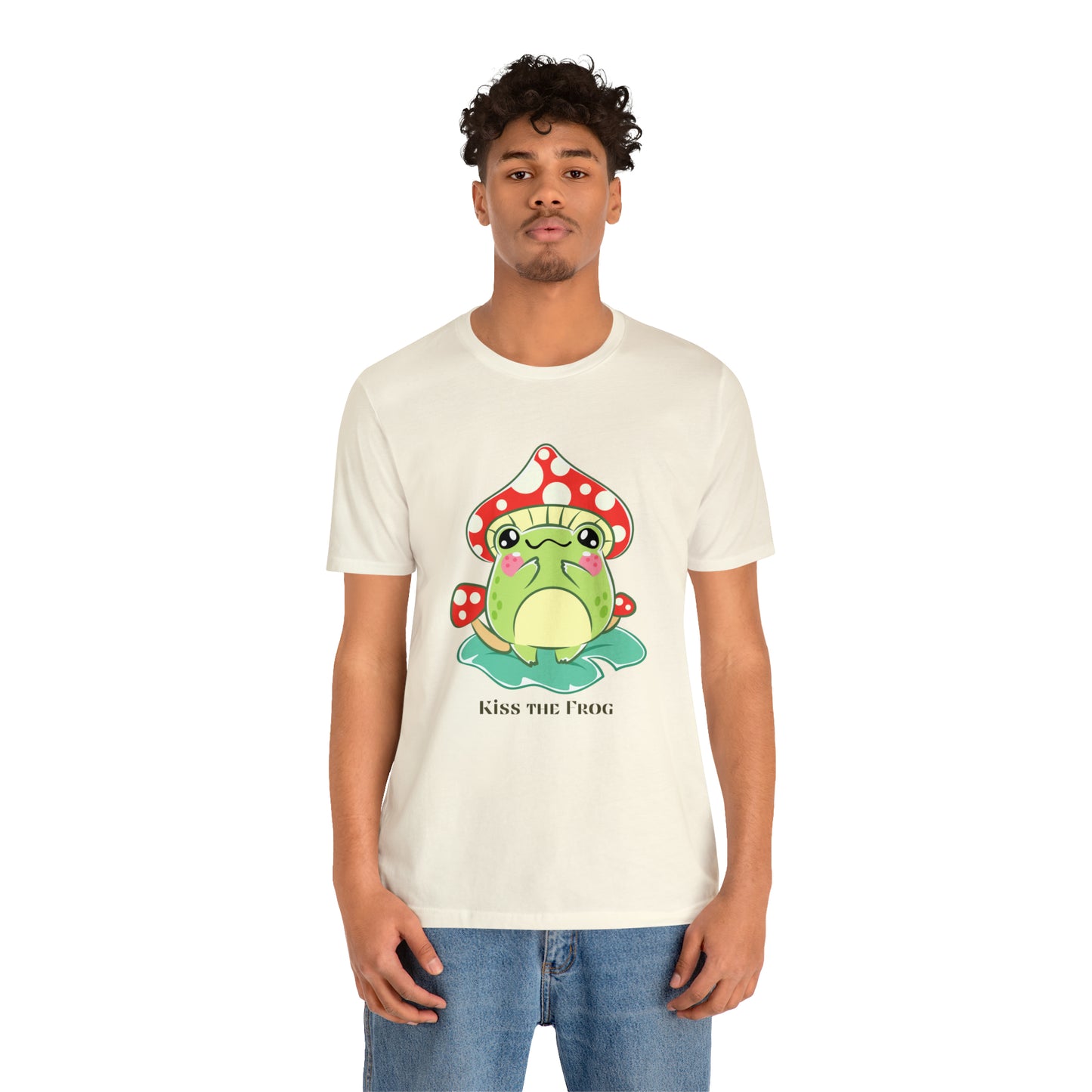 Kiss the frog kawaii cute Unisex Jersey Short Sleeve Tee