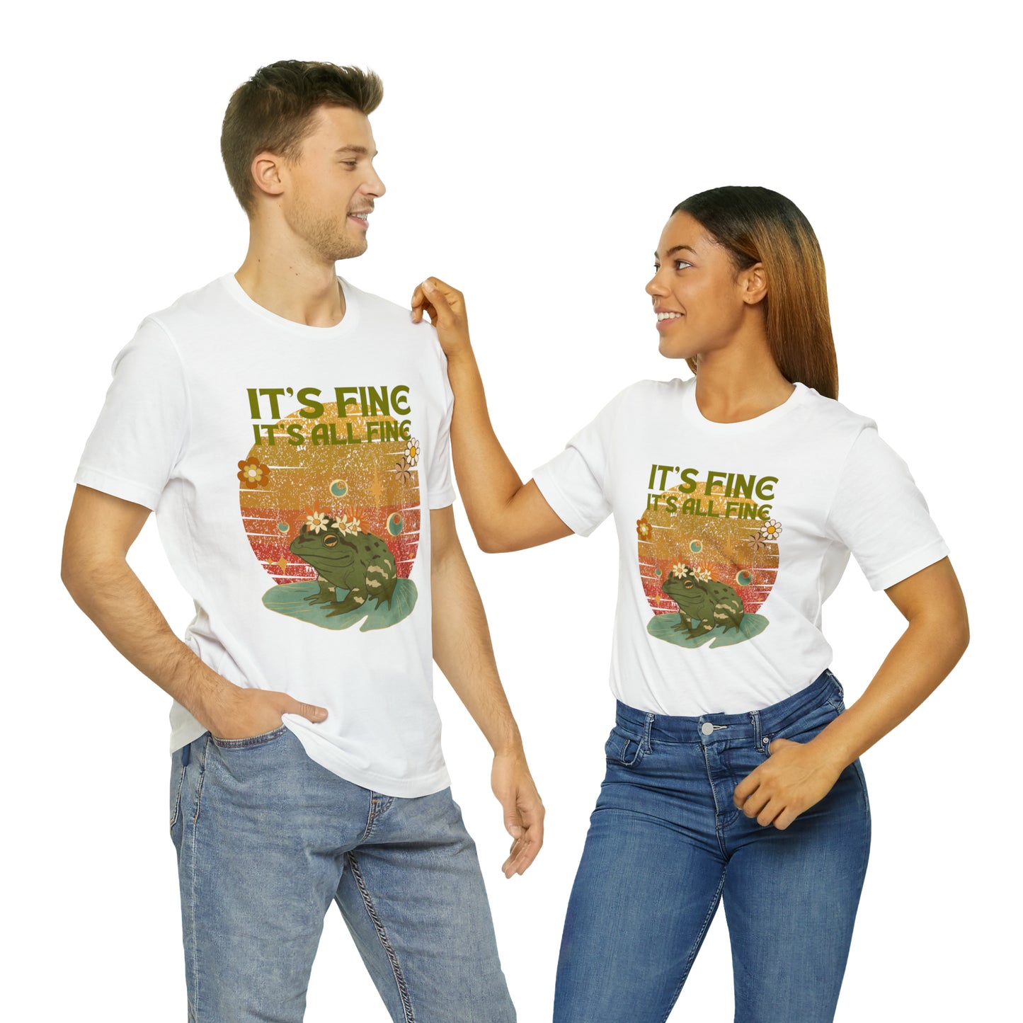 It's fine, it's all fine Cottage Frog Unisex Jersey Short Sleeve Tee