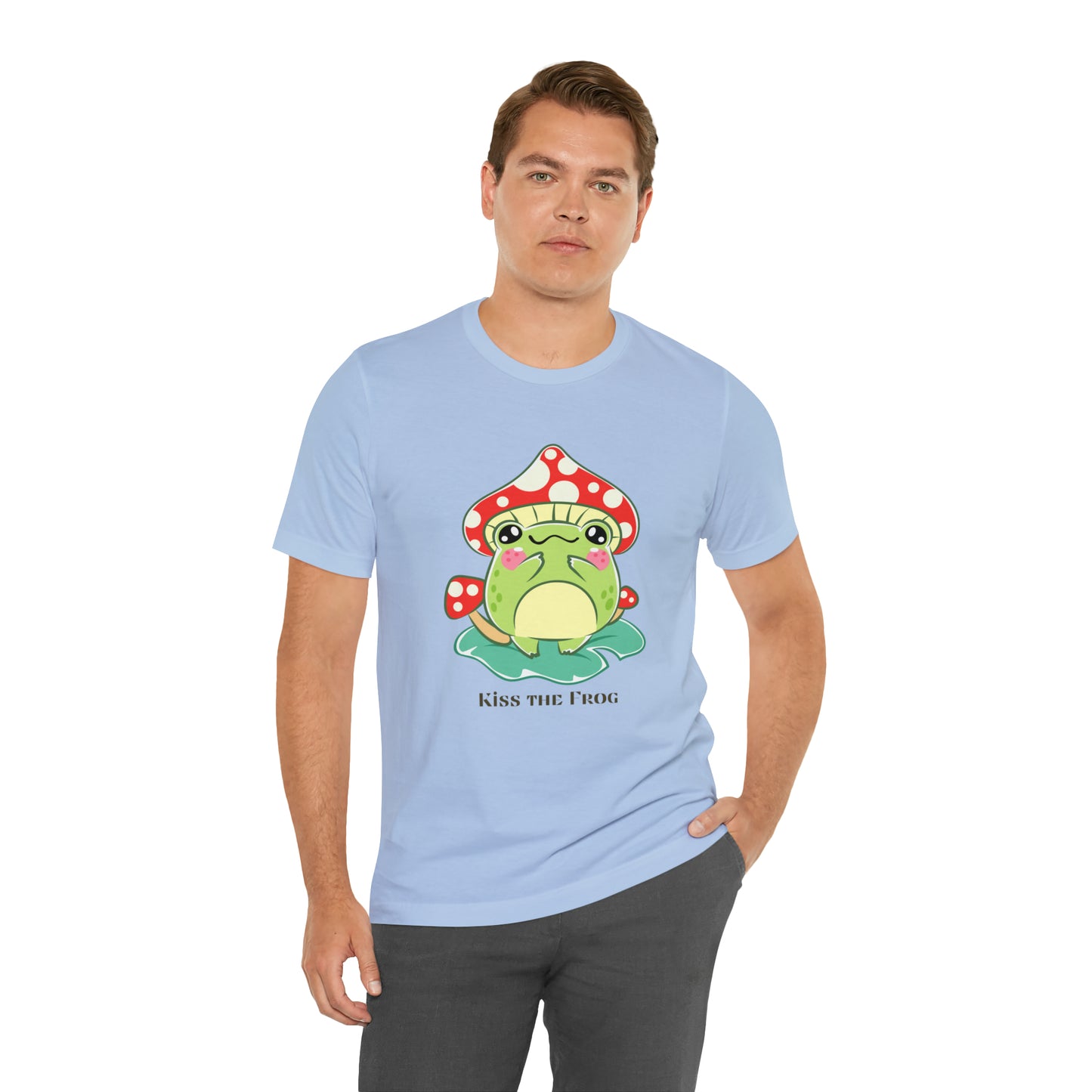 Kiss the frog kawaii cute Unisex Jersey Short Sleeve Tee