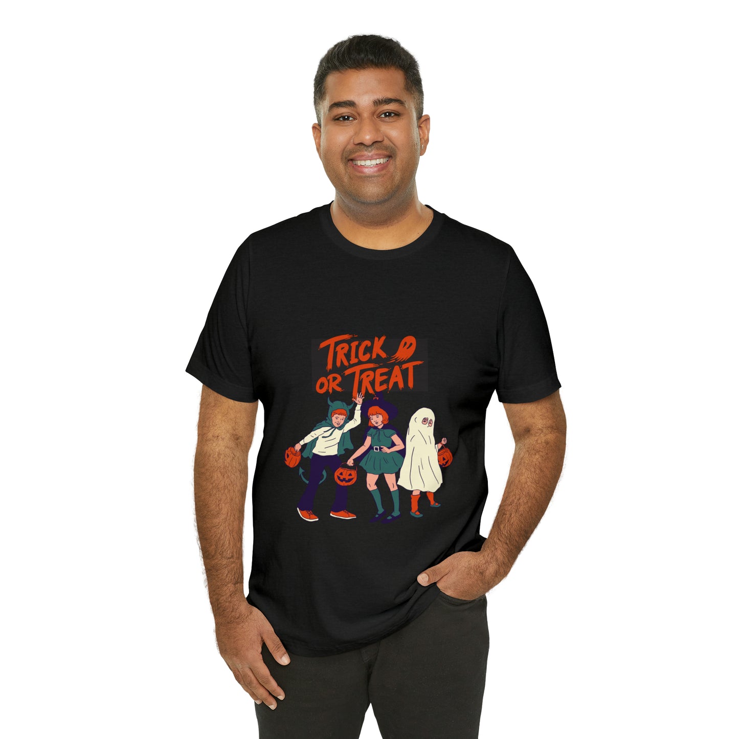 Halloween Trick or Treat Unisex Jersey Short Sleeve Tee