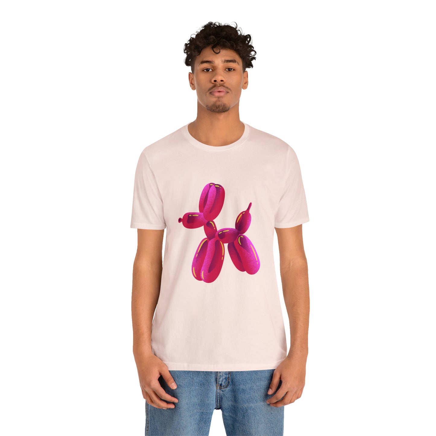 Dog balloon pink Unisex Jersey Short Sleeve Tee