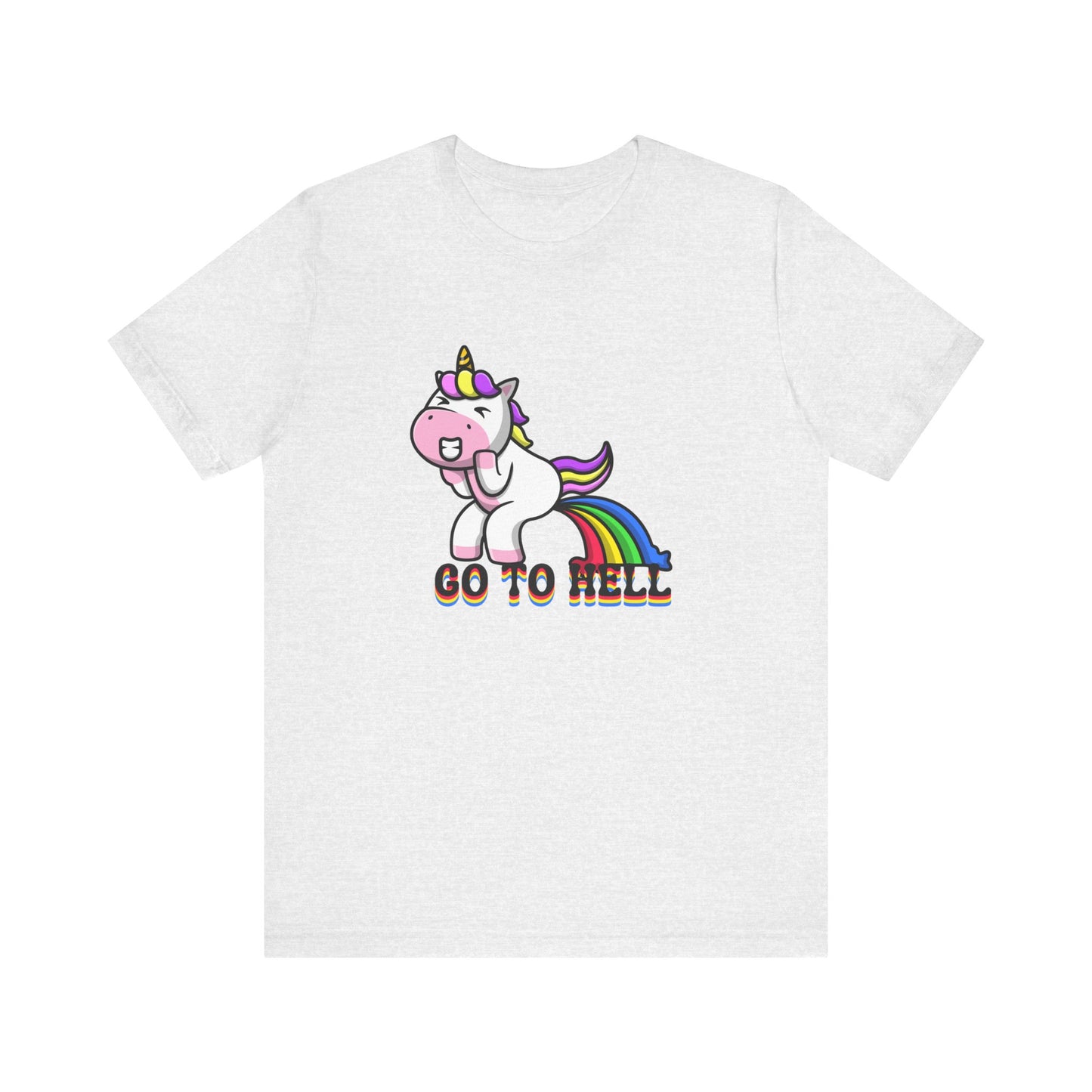 Unicorn Go to Hell funny Unisex Jersey Short Sleeve Tee